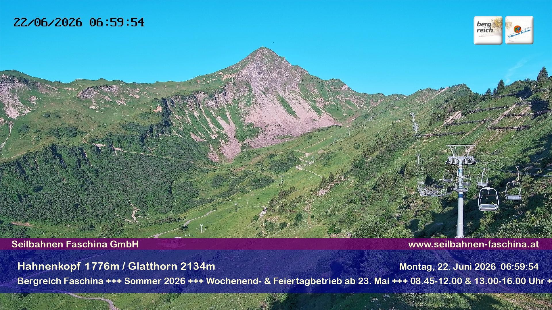 Archiv Foto Webcam Blick auf das Glatthorn, Faschina