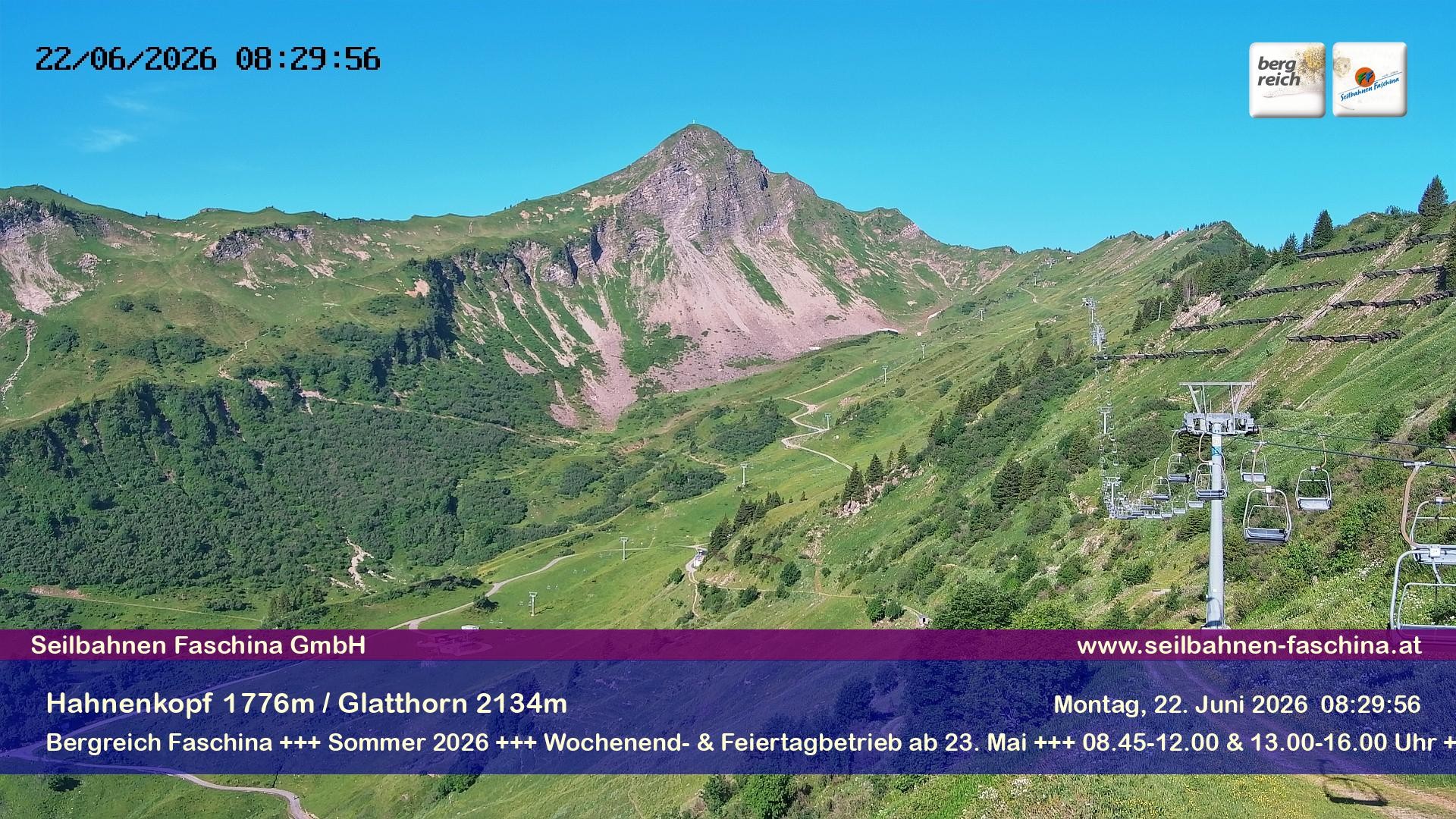 Archiv Foto Webcam Blick auf das Glatthorn, Faschina
