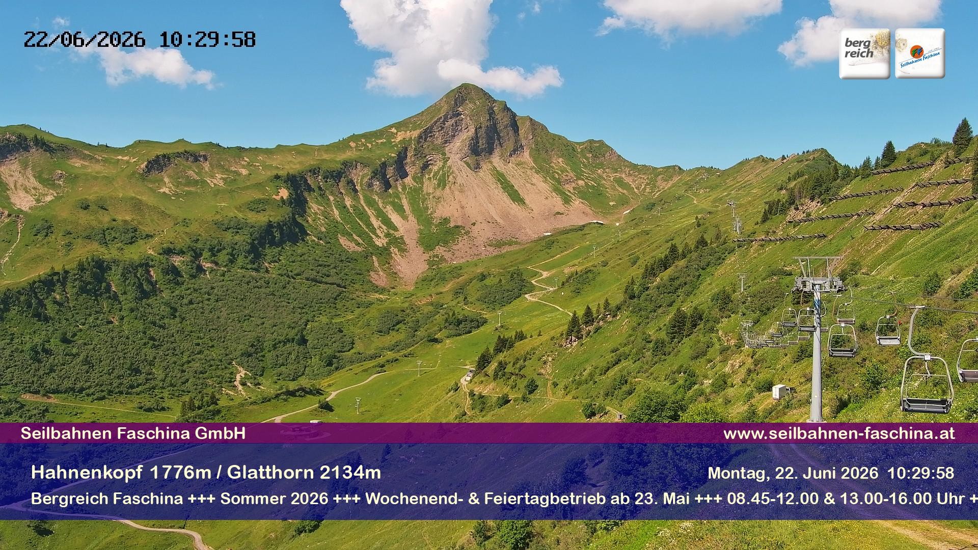 Archiv Foto Webcam Blick auf das Glatthorn, Faschina