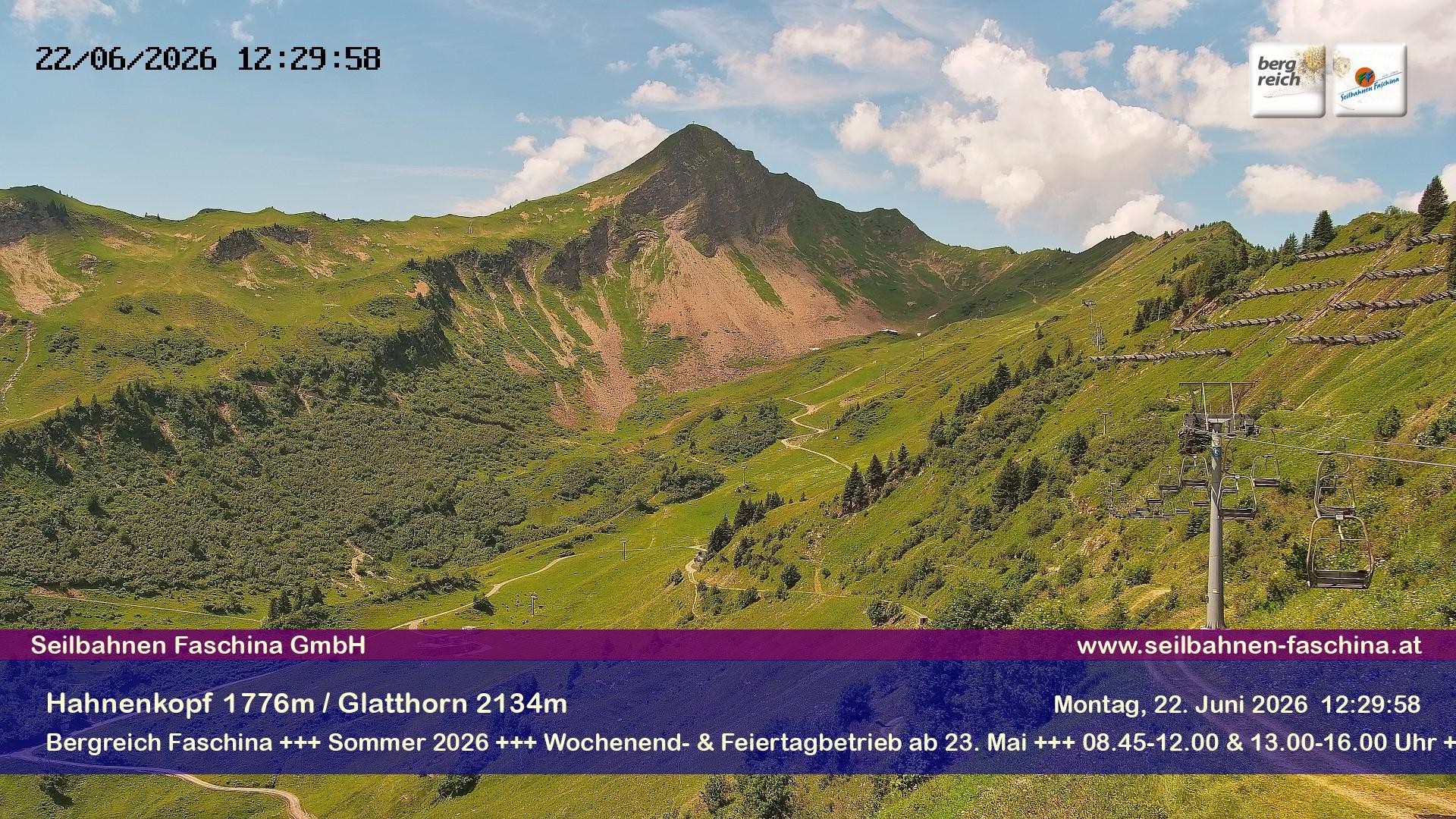 Archiv Foto Webcam Blick auf das Glatthorn, Faschina