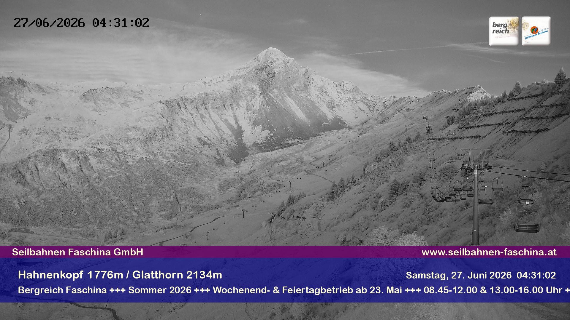 Archiv Foto Webcam Blick auf das Glatthorn, Faschina