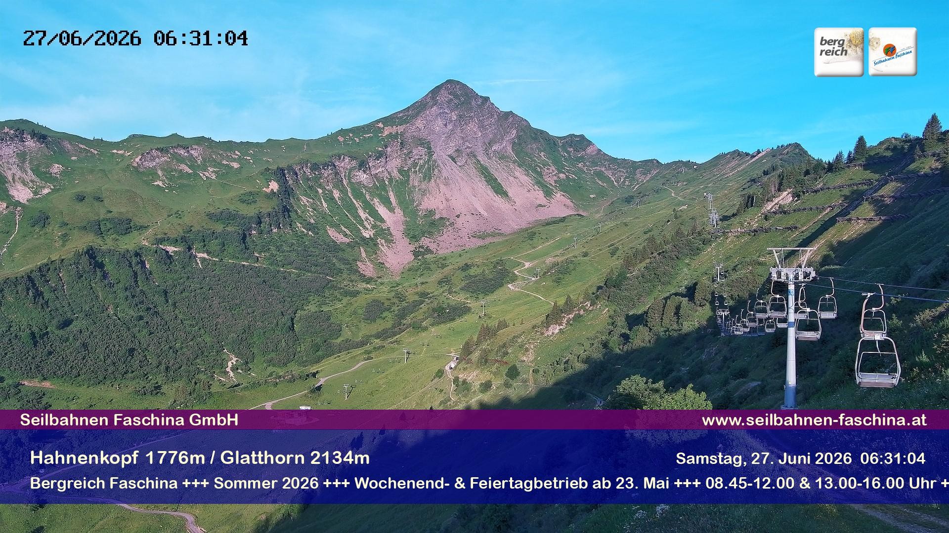 Archiv Foto Webcam Blick auf das Glatthorn, Faschina