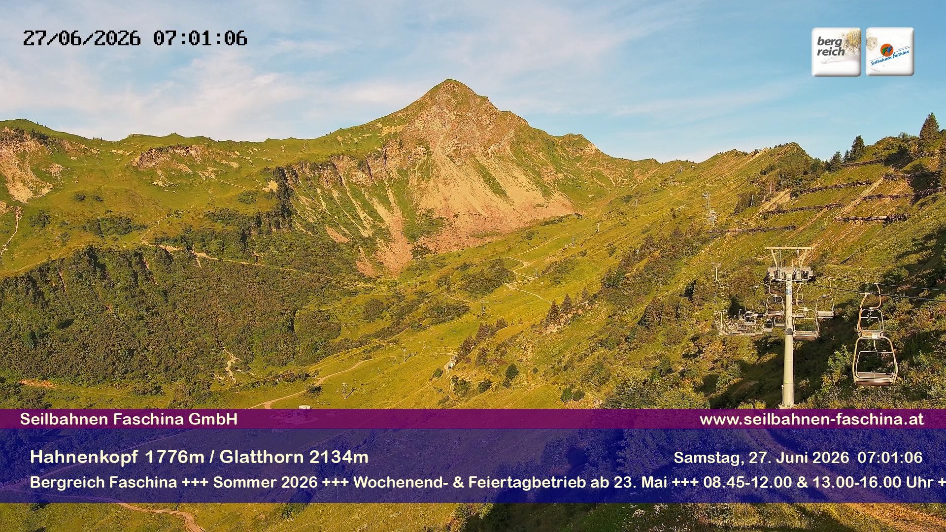 Archiv Foto Webcam Blick auf das Glatthorn, Faschina