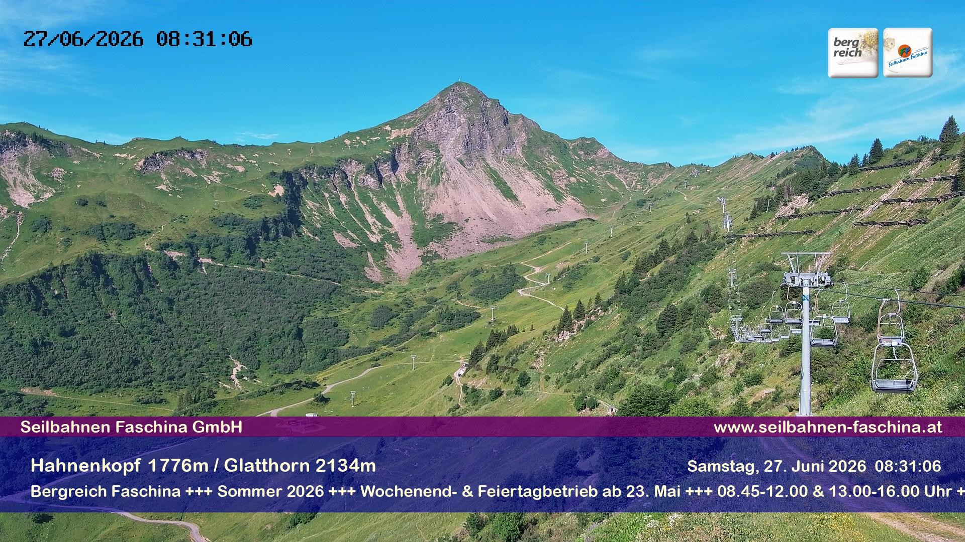 Archiv Foto Webcam Blick auf das Glatthorn, Faschina