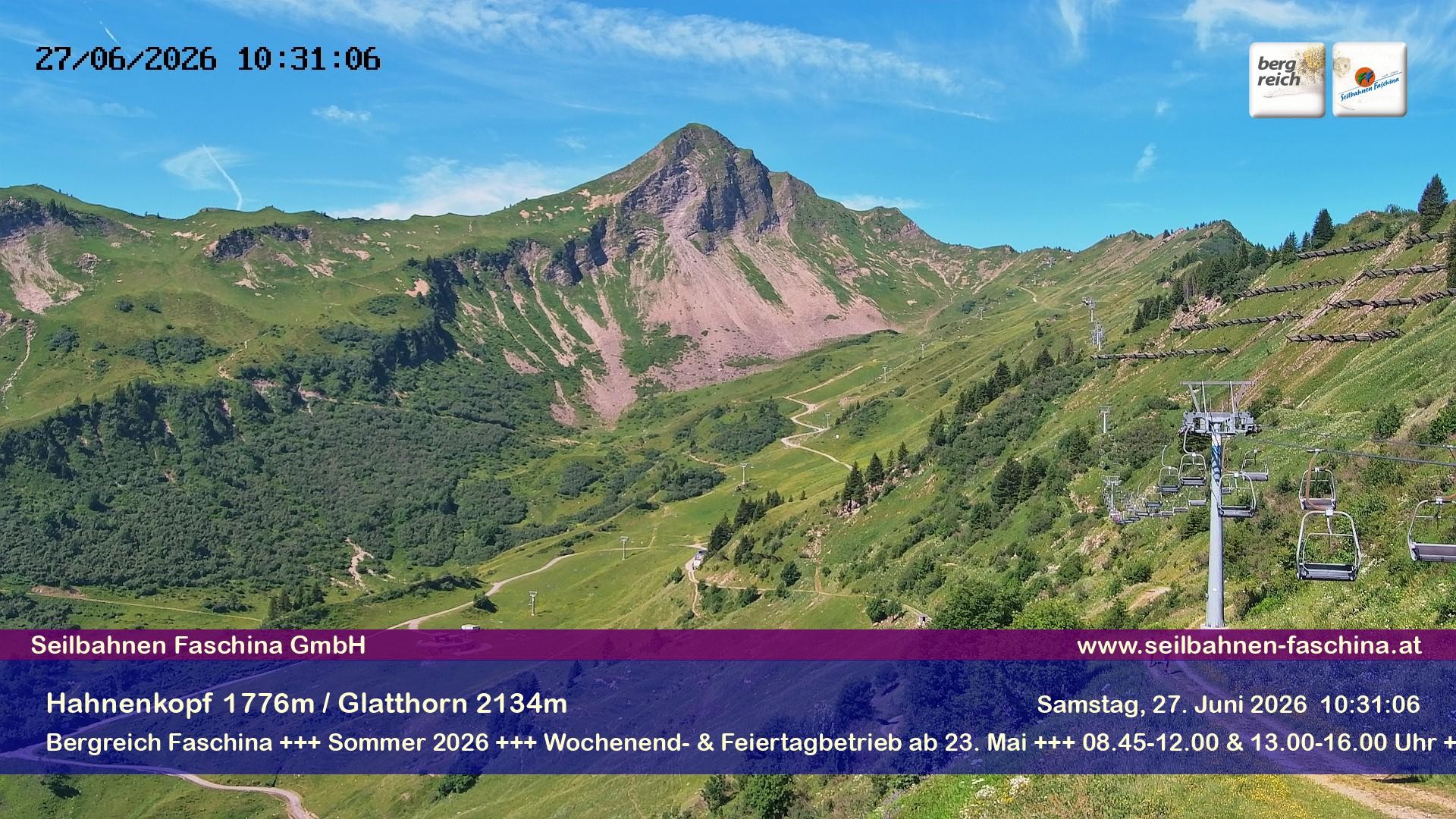 Archiv Foto Webcam Blick auf das Glatthorn, Faschina