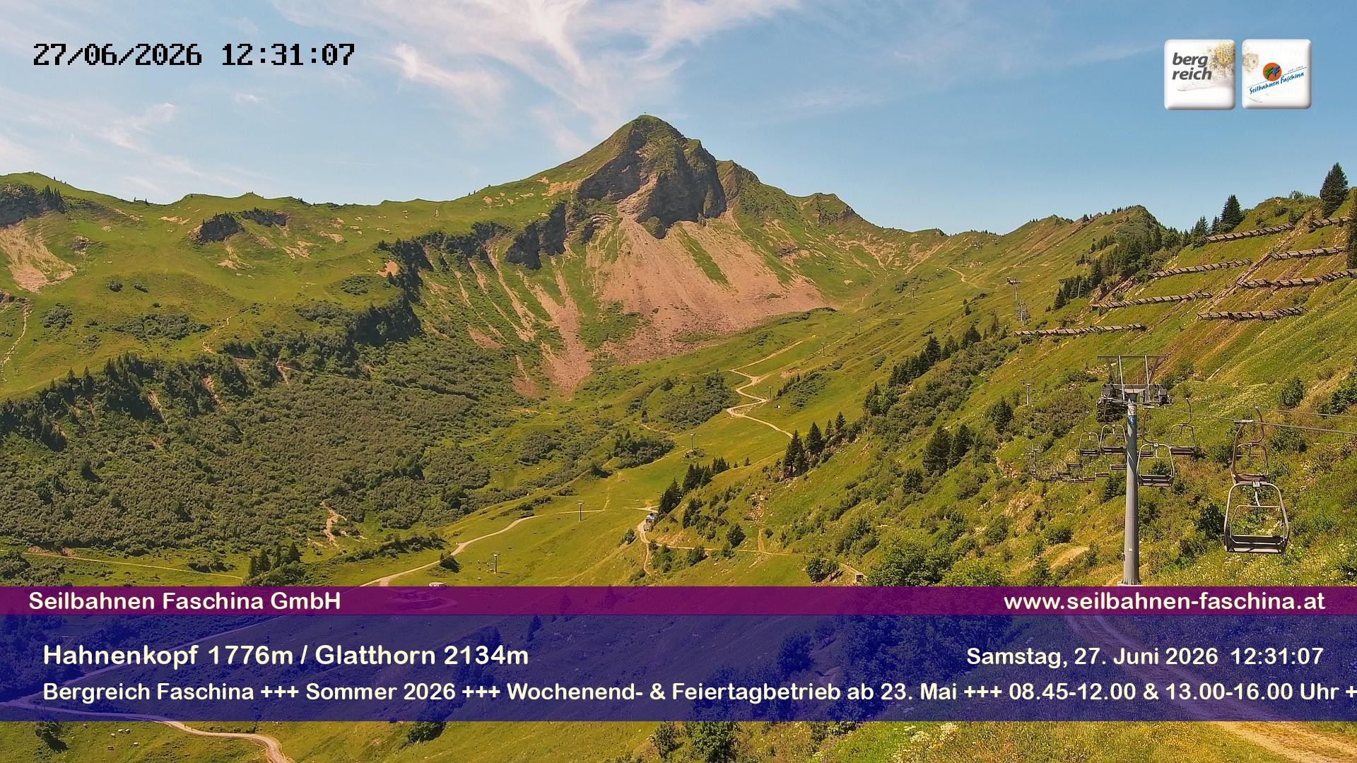 Archiv Foto Webcam Blick auf das Glatthorn, Faschina