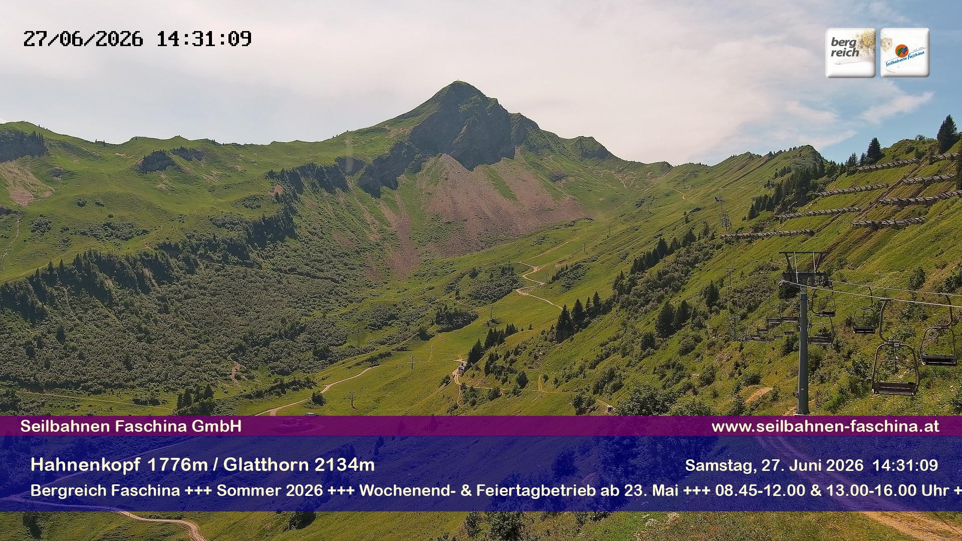 Archiv Foto Webcam Blick auf das Glatthorn, Faschina