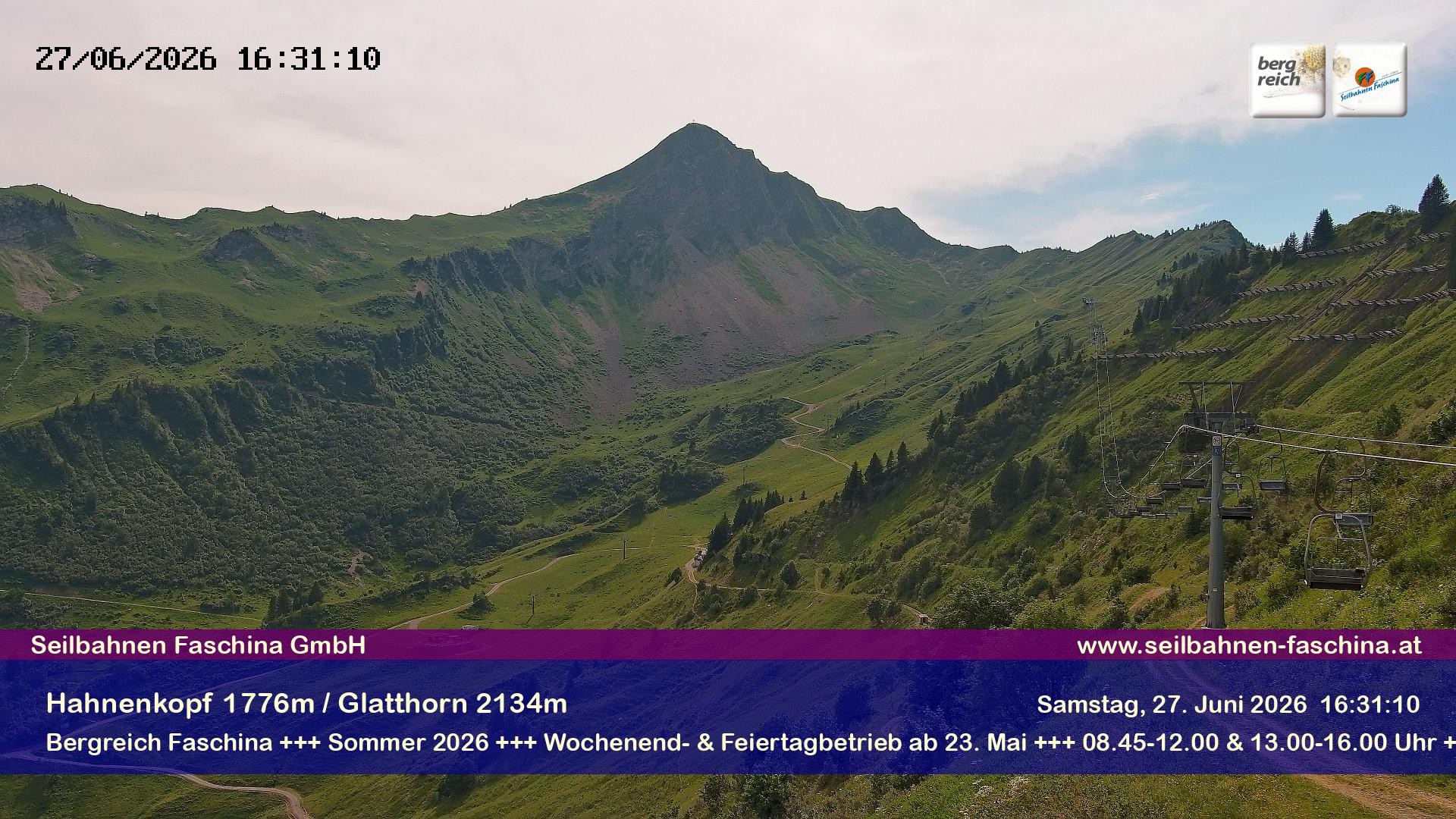 Archiv Foto Webcam Blick auf das Glatthorn, Faschina