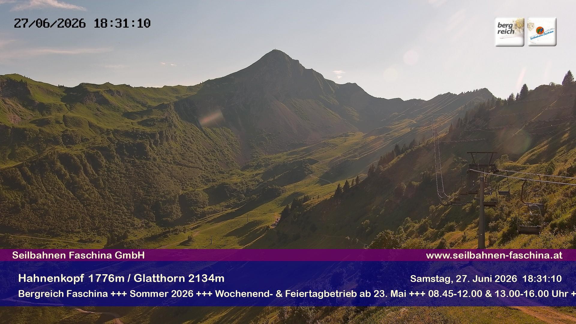 Archiv Foto Webcam Blick auf das Glatthorn, Faschina