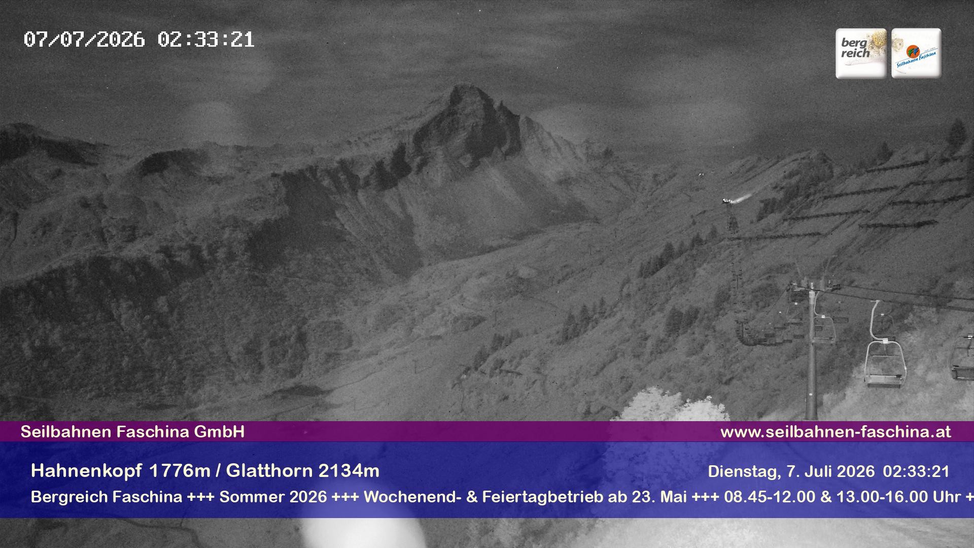 Archiv Foto Webcam Blick auf das Glatthorn, Faschina