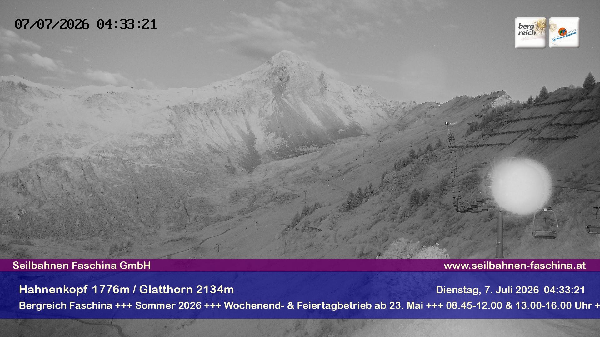 Archiv Foto Webcam Blick auf das Glatthorn, Faschina