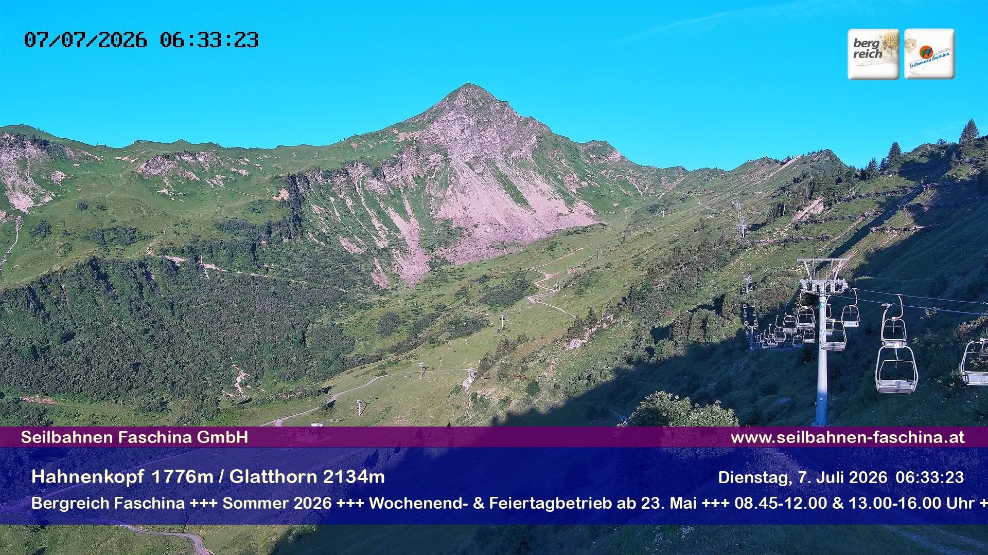 Archiv Foto Webcam Blick auf das Glatthorn, Faschina