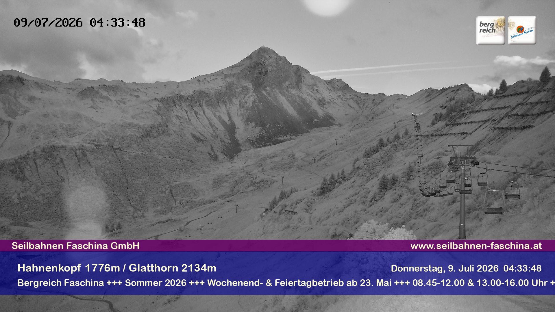Archiv Foto Webcam Blick auf das Glatthorn, Faschina