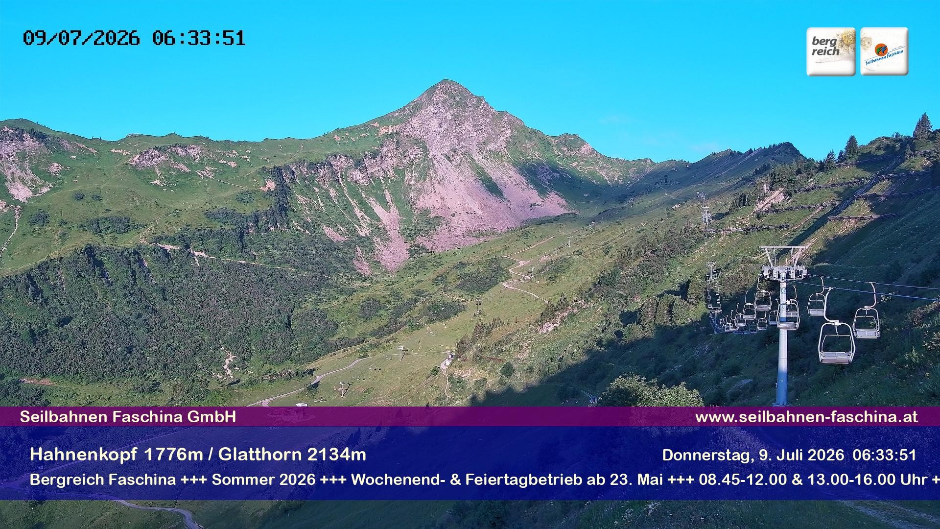 Archiv Foto Webcam Blick auf das Glatthorn, Faschina