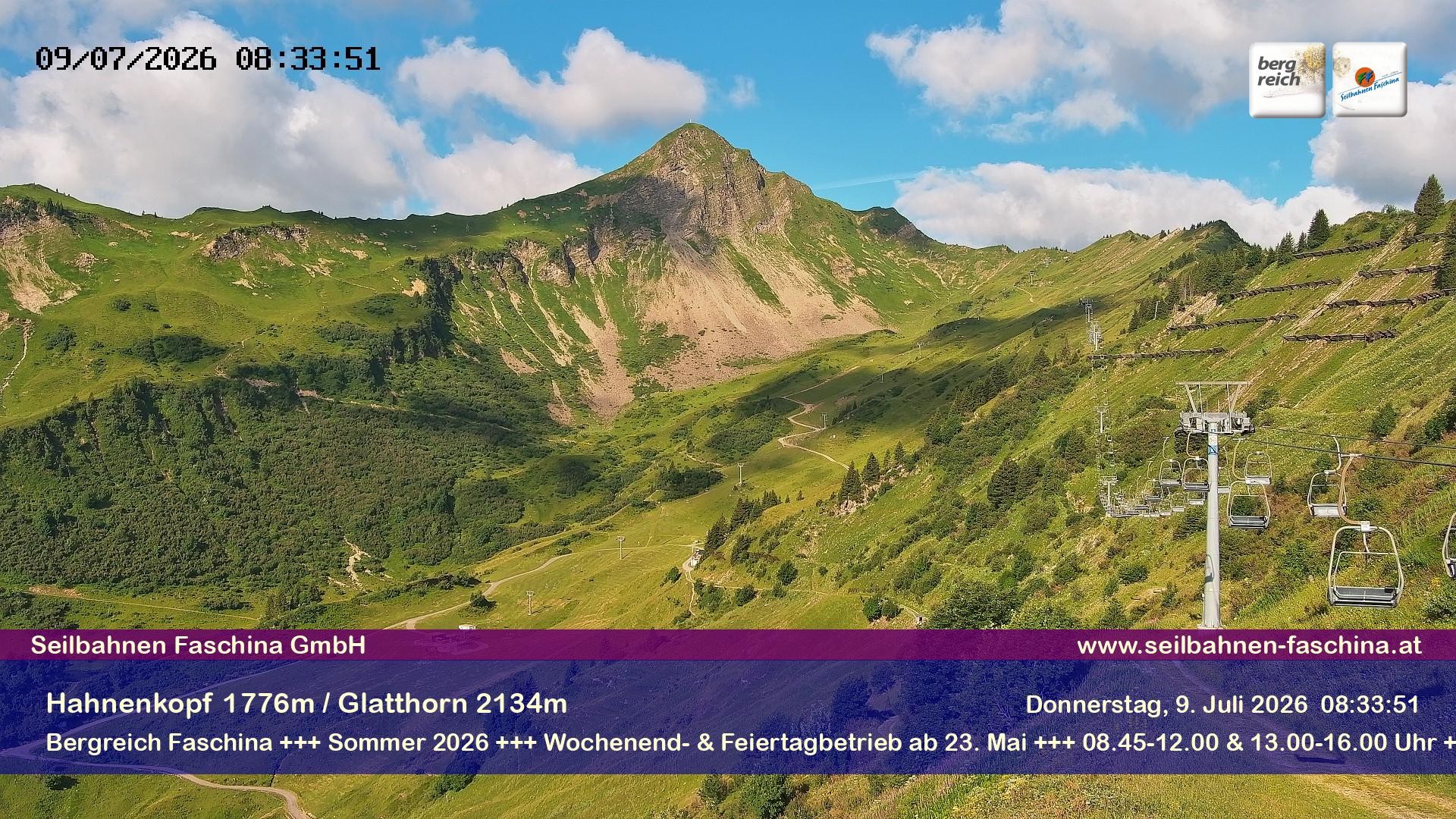 Archiv Foto Webcam Blick auf das Glatthorn, Faschina