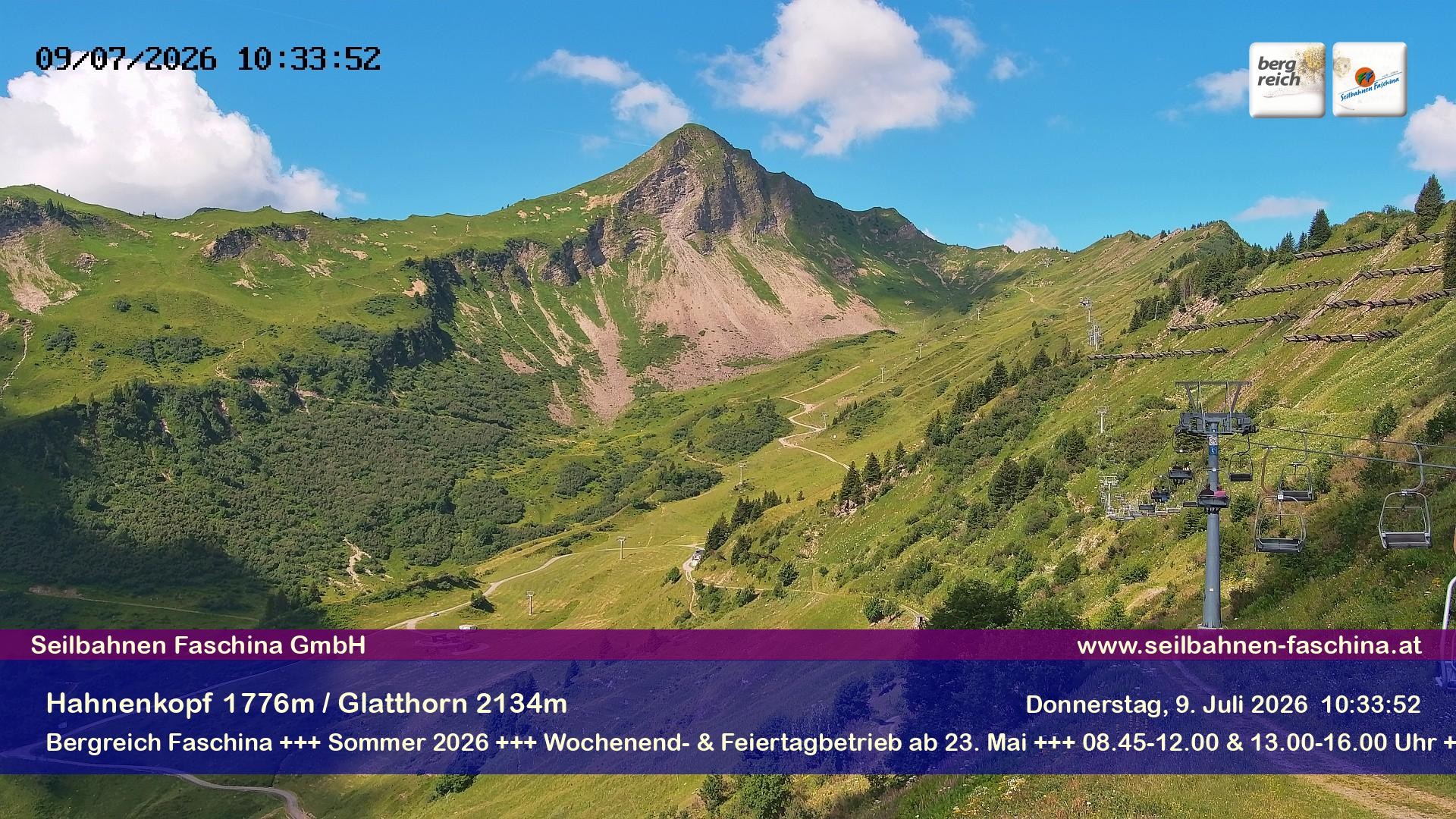 Archiv Foto Webcam Blick auf das Glatthorn, Faschina