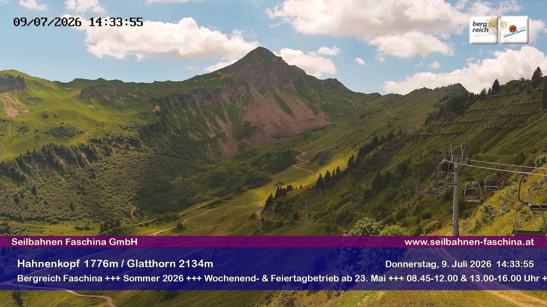 Archiv Foto Webcam Blick auf das Glatthorn, Faschina
