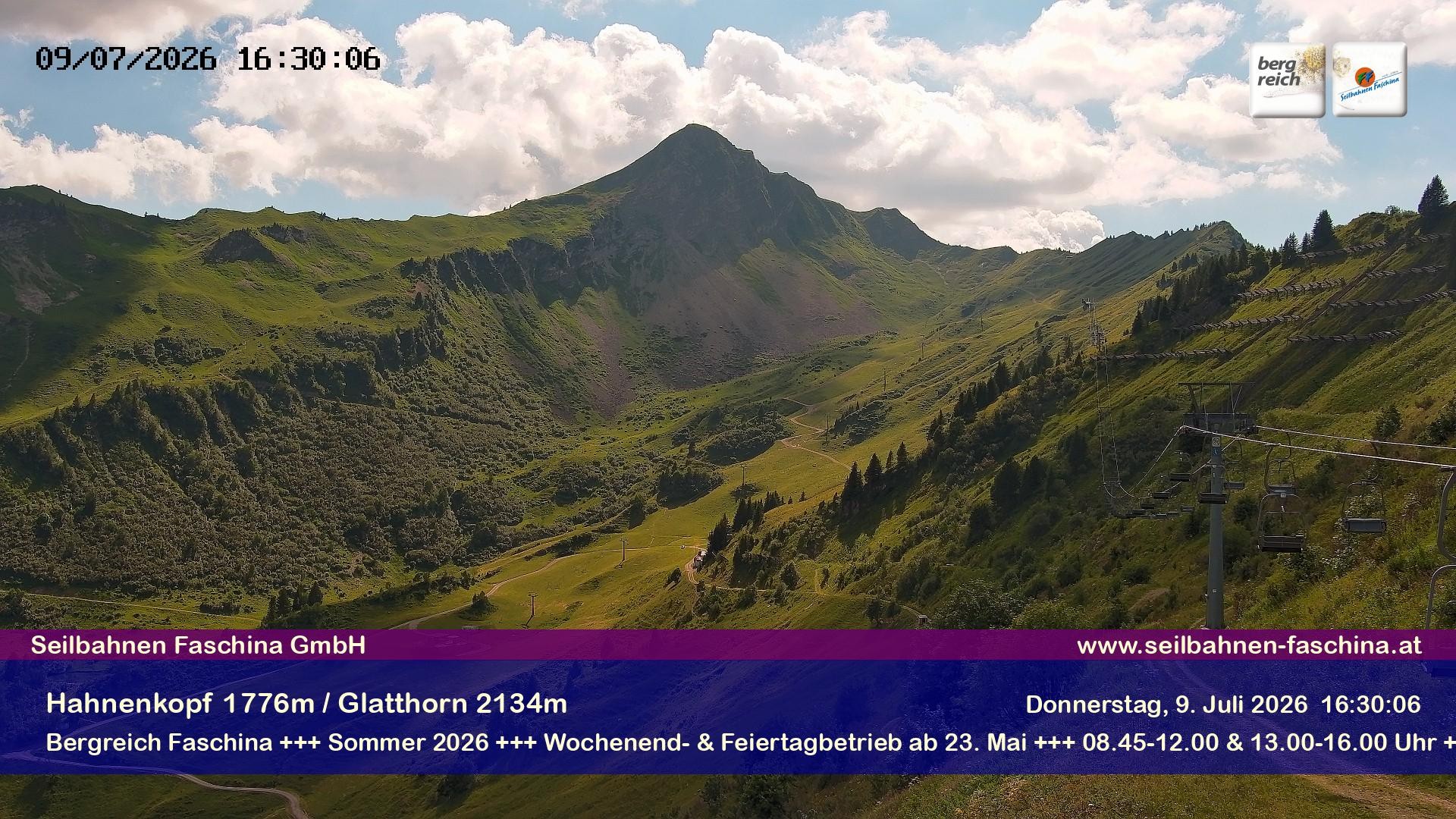 Archiv Foto Webcam Blick auf das Glatthorn, Faschina