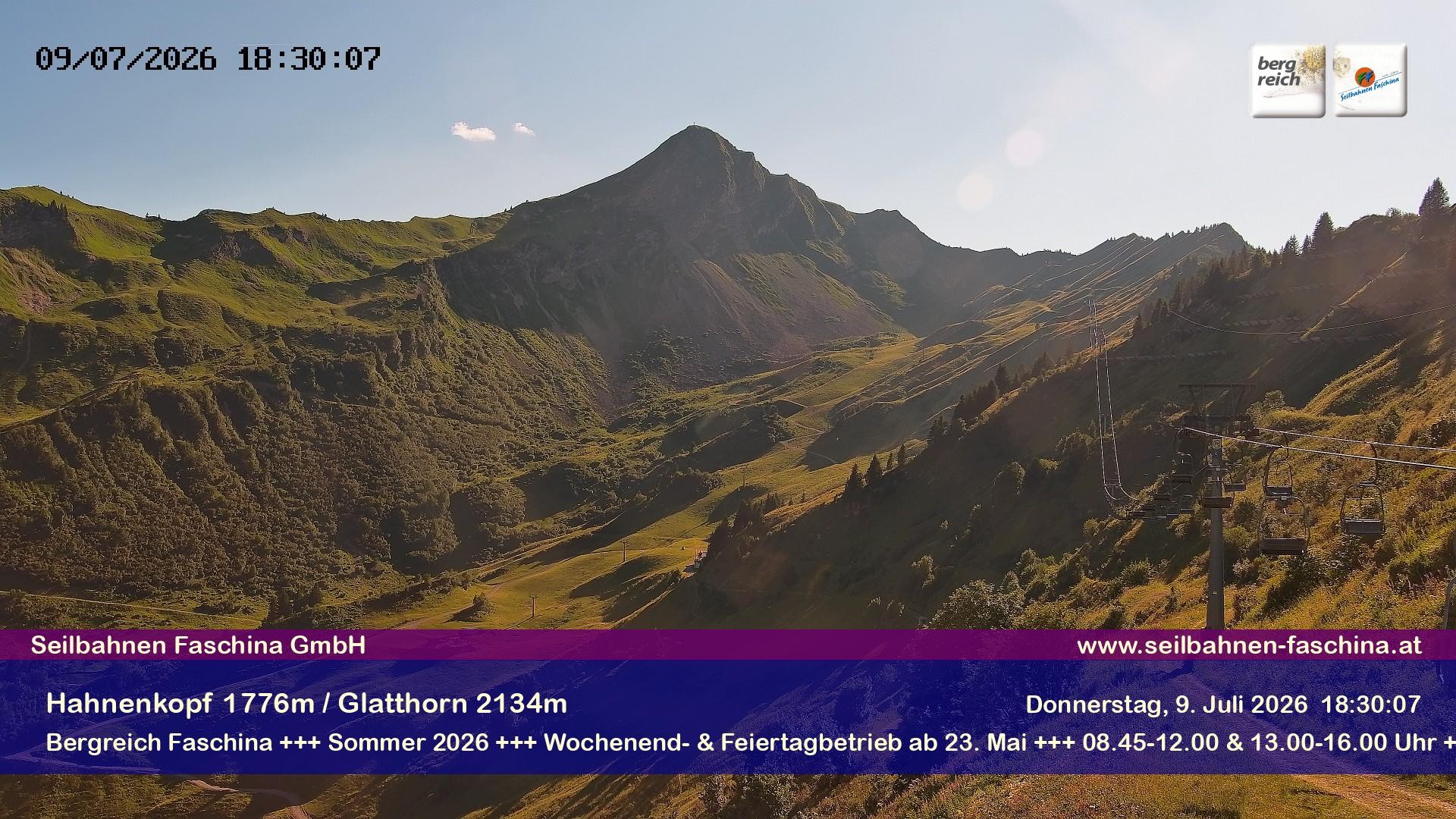 Archiv Foto Webcam Blick auf das Glatthorn, Faschina