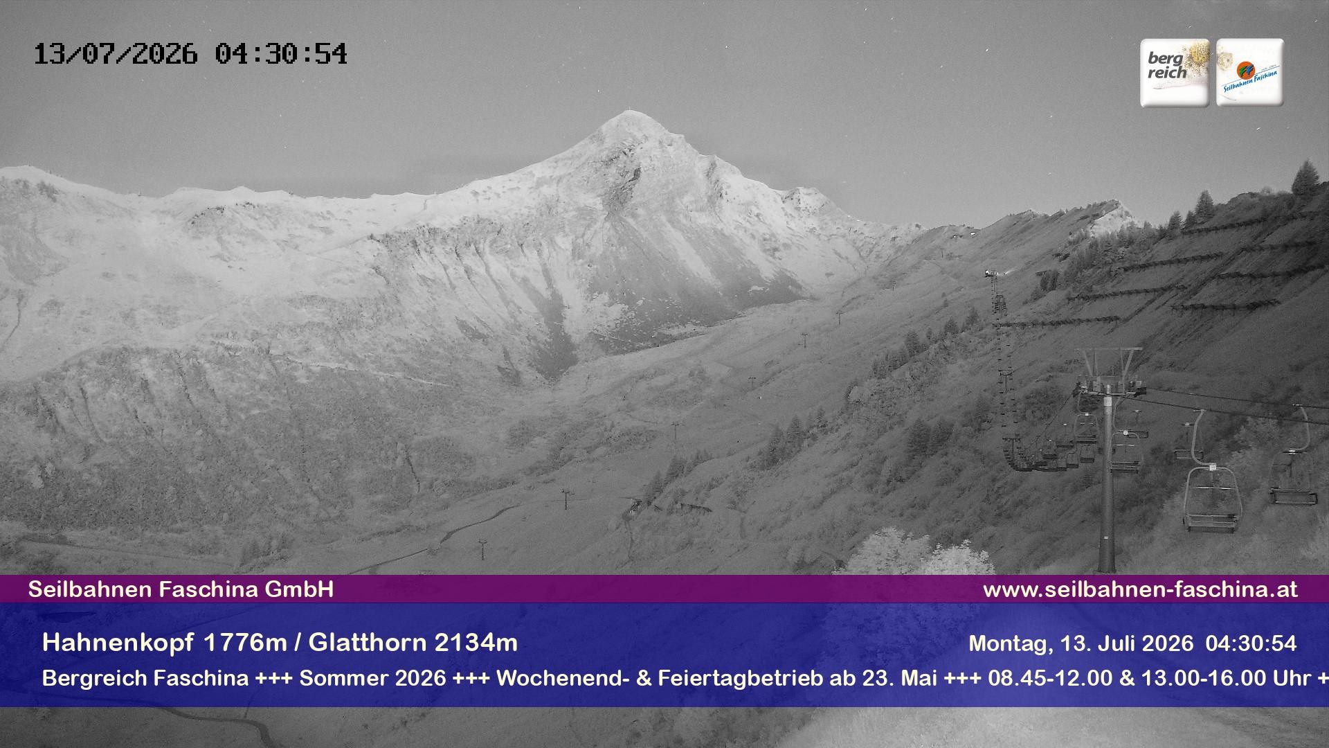 Archiv Foto Webcam Blick auf das Glatthorn, Faschina