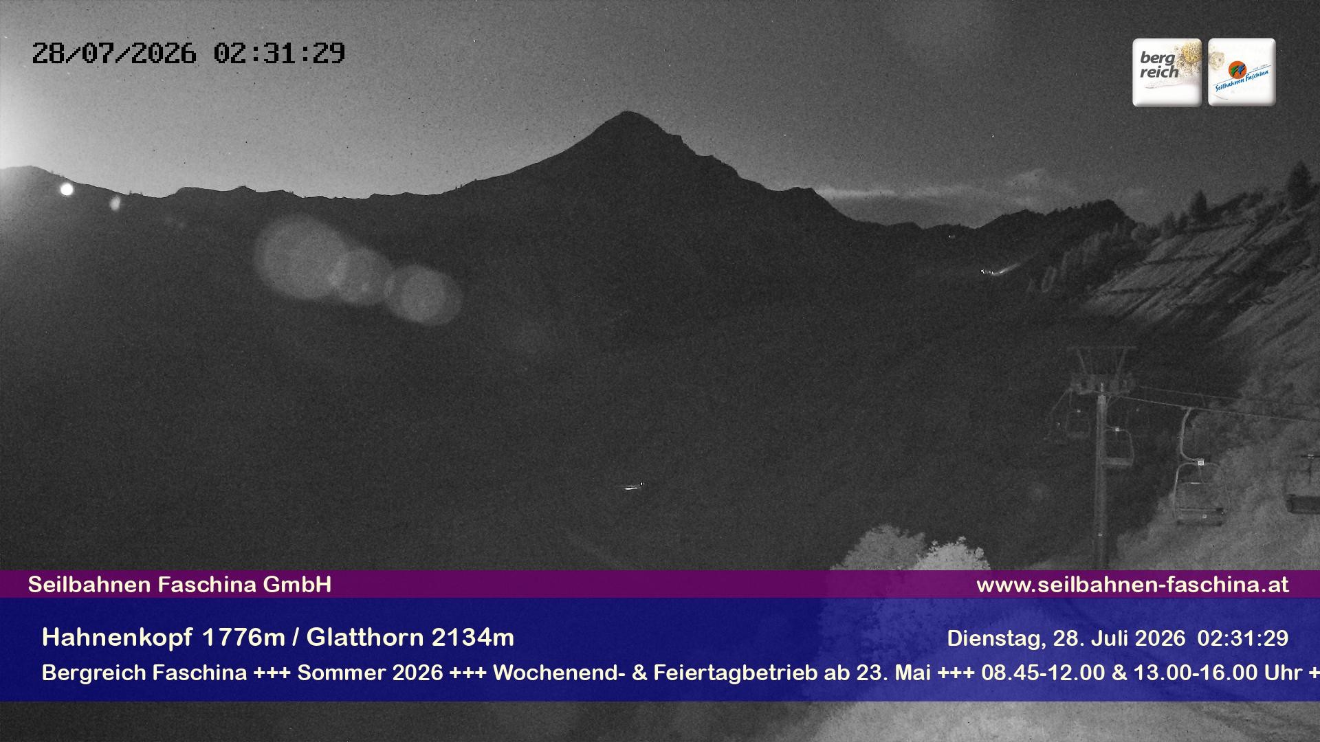 Archiv Foto Webcam Blick auf das Glatthorn, Faschina