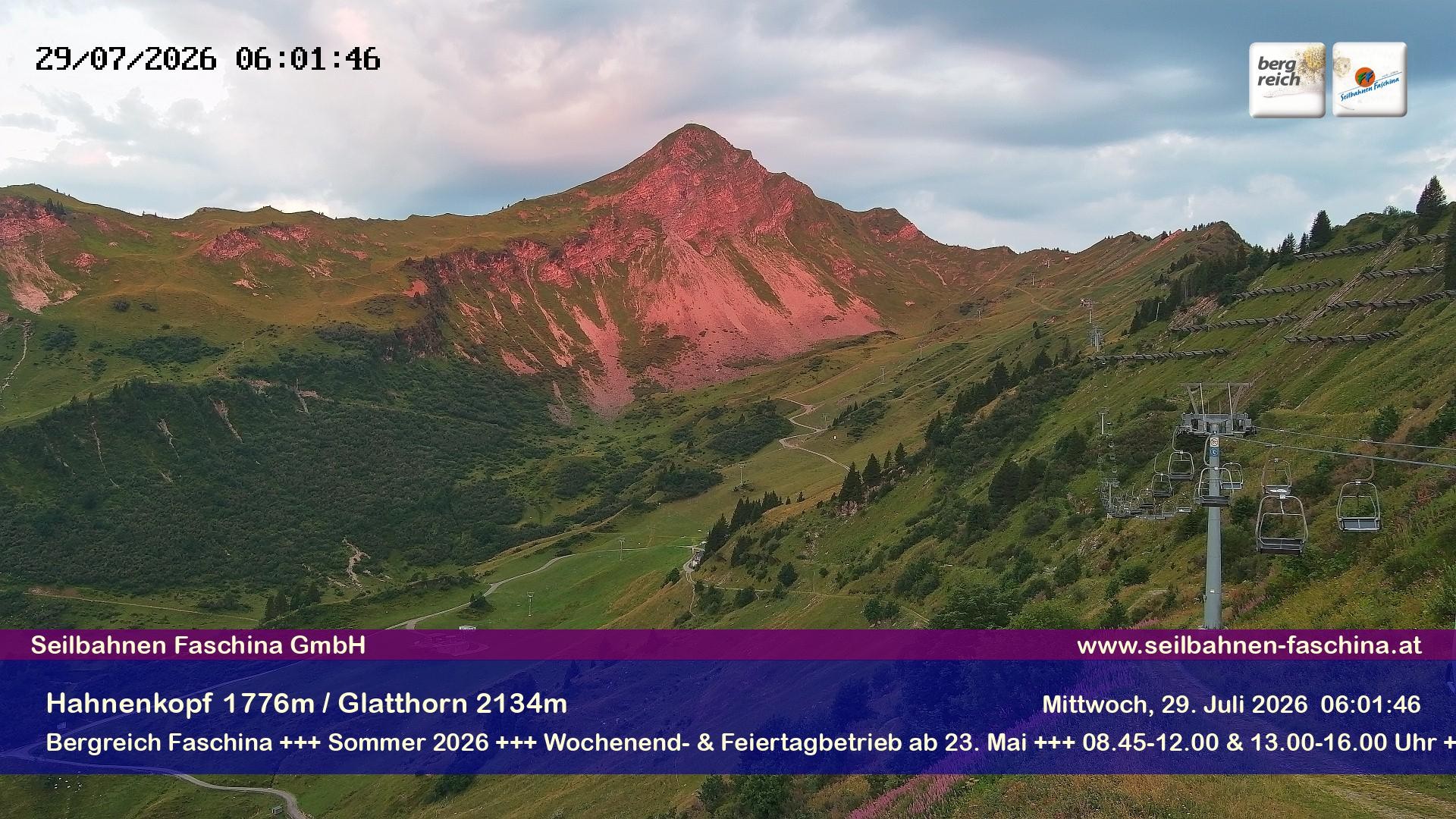 Archiv Foto Webcam Blick auf das Glatthorn, Faschina