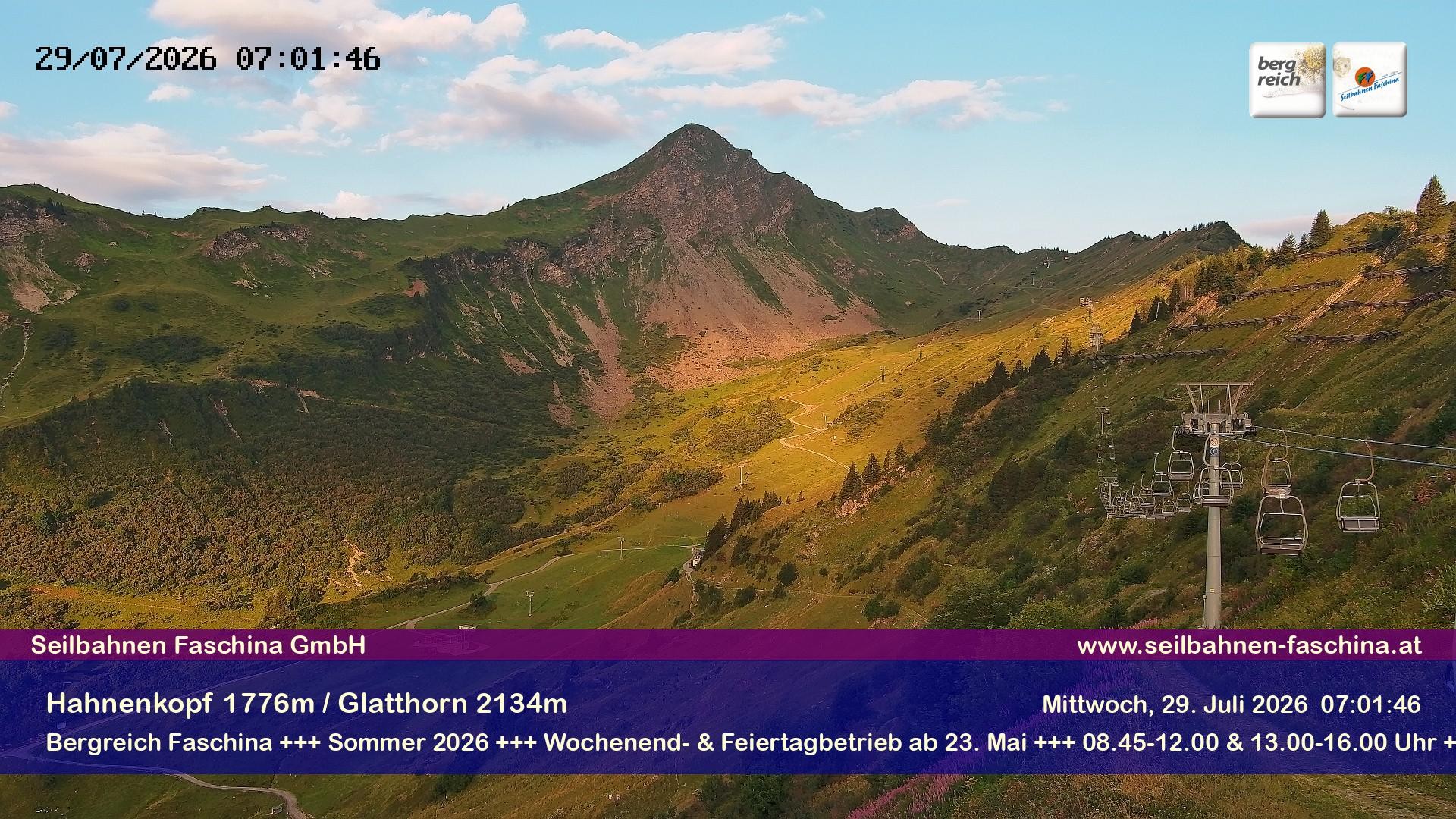 Archiv Foto Webcam Blick auf das Glatthorn, Faschina
