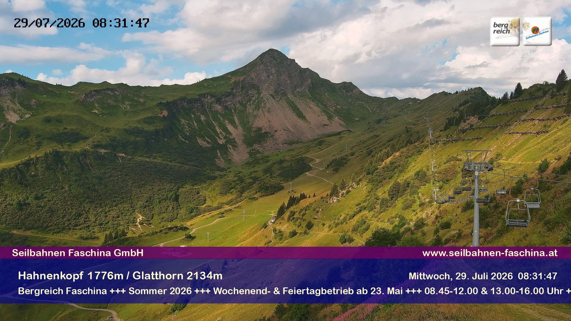 Archiv Foto Webcam Blick auf das Glatthorn, Faschina