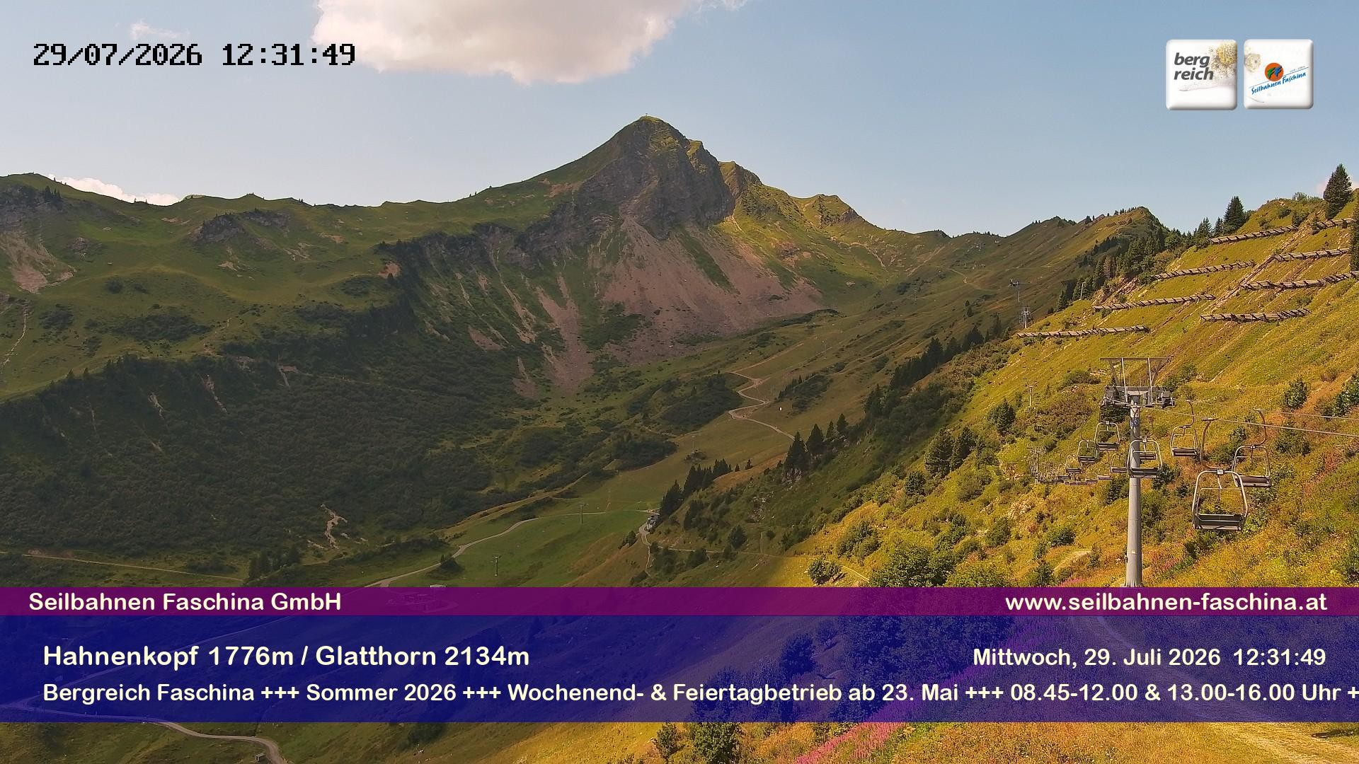 Archiv Foto Webcam Blick auf das Glatthorn, Faschina