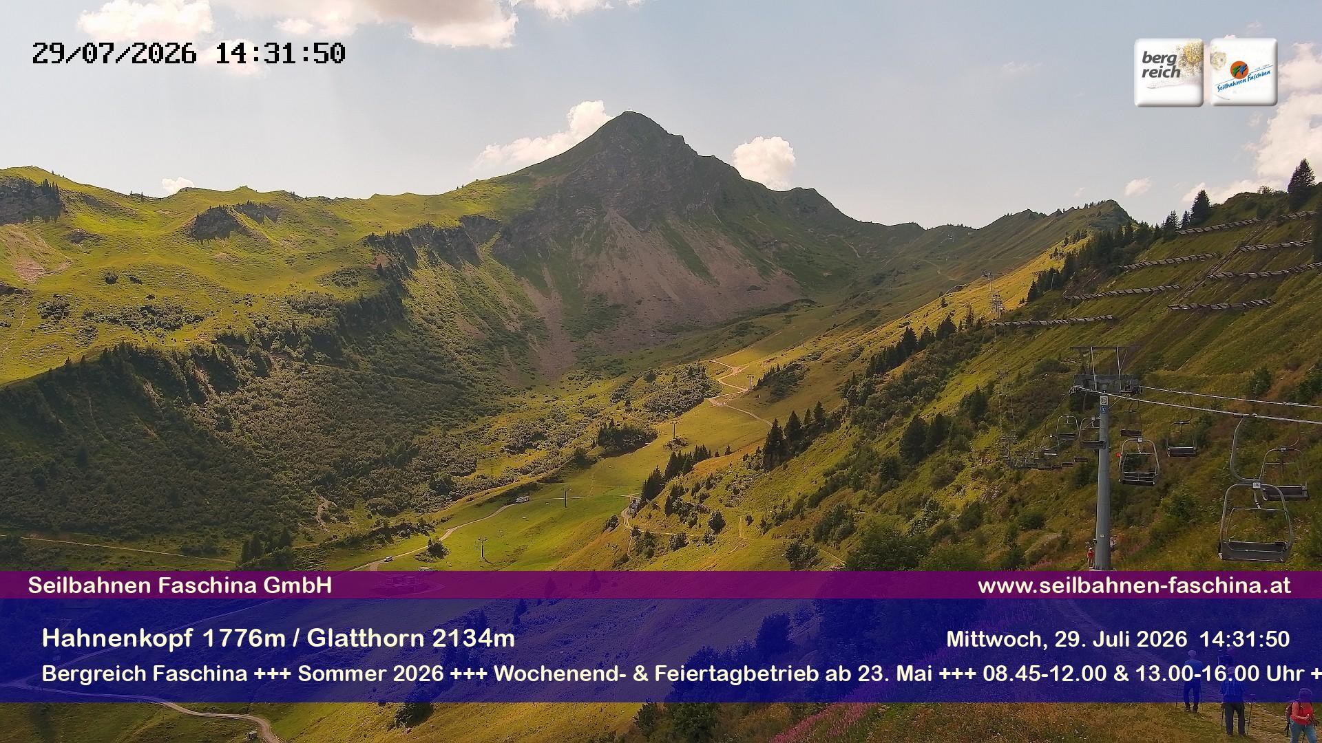 Archiv Foto Webcam Blick auf das Glatthorn, Faschina