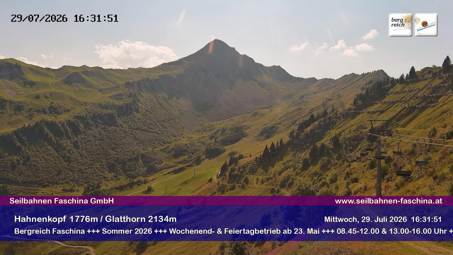Archiv Foto Webcam Blick auf das Glatthorn, Faschina