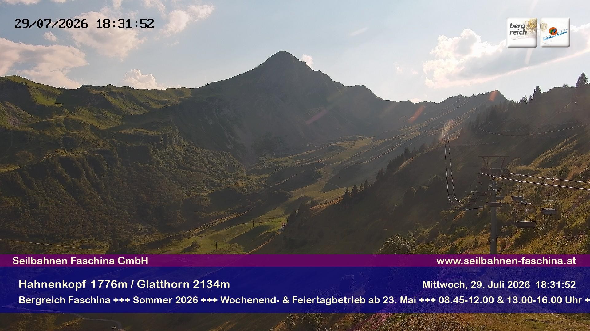Archiv Foto Webcam Blick auf das Glatthorn, Faschina