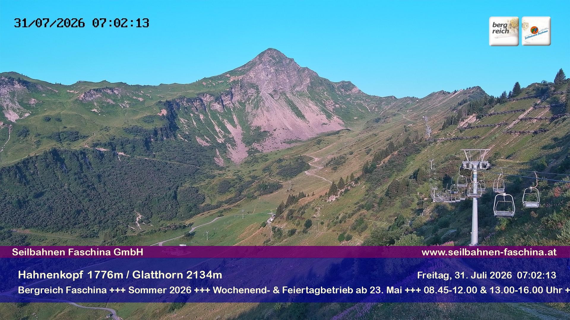 Archiv Foto Webcam Blick auf das Glatthorn, Faschina