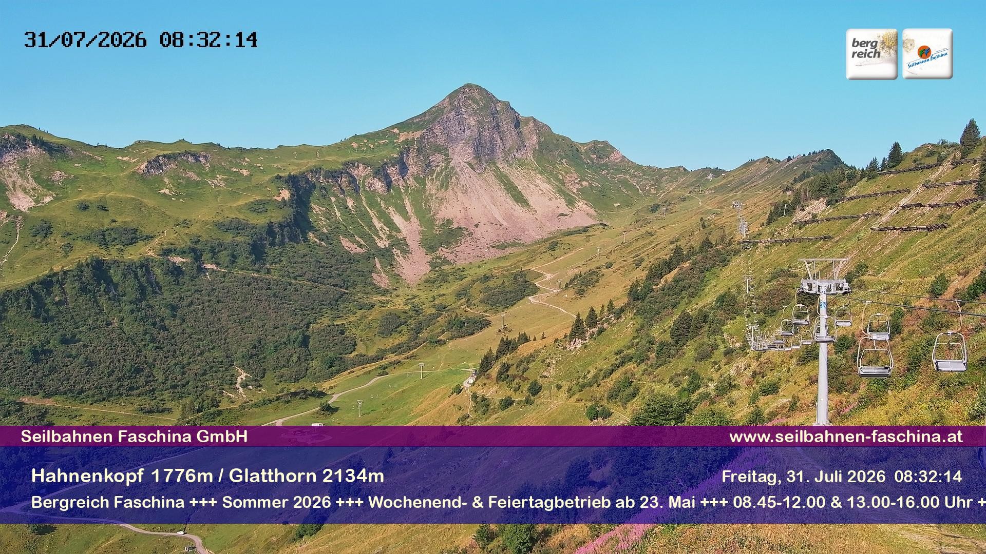Archiv Foto Webcam Blick auf das Glatthorn, Faschina