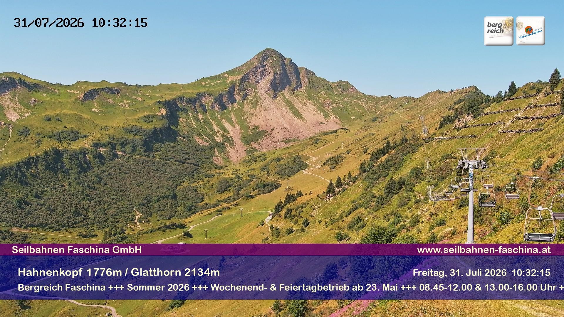 Archiv Foto Webcam Blick auf das Glatthorn, Faschina