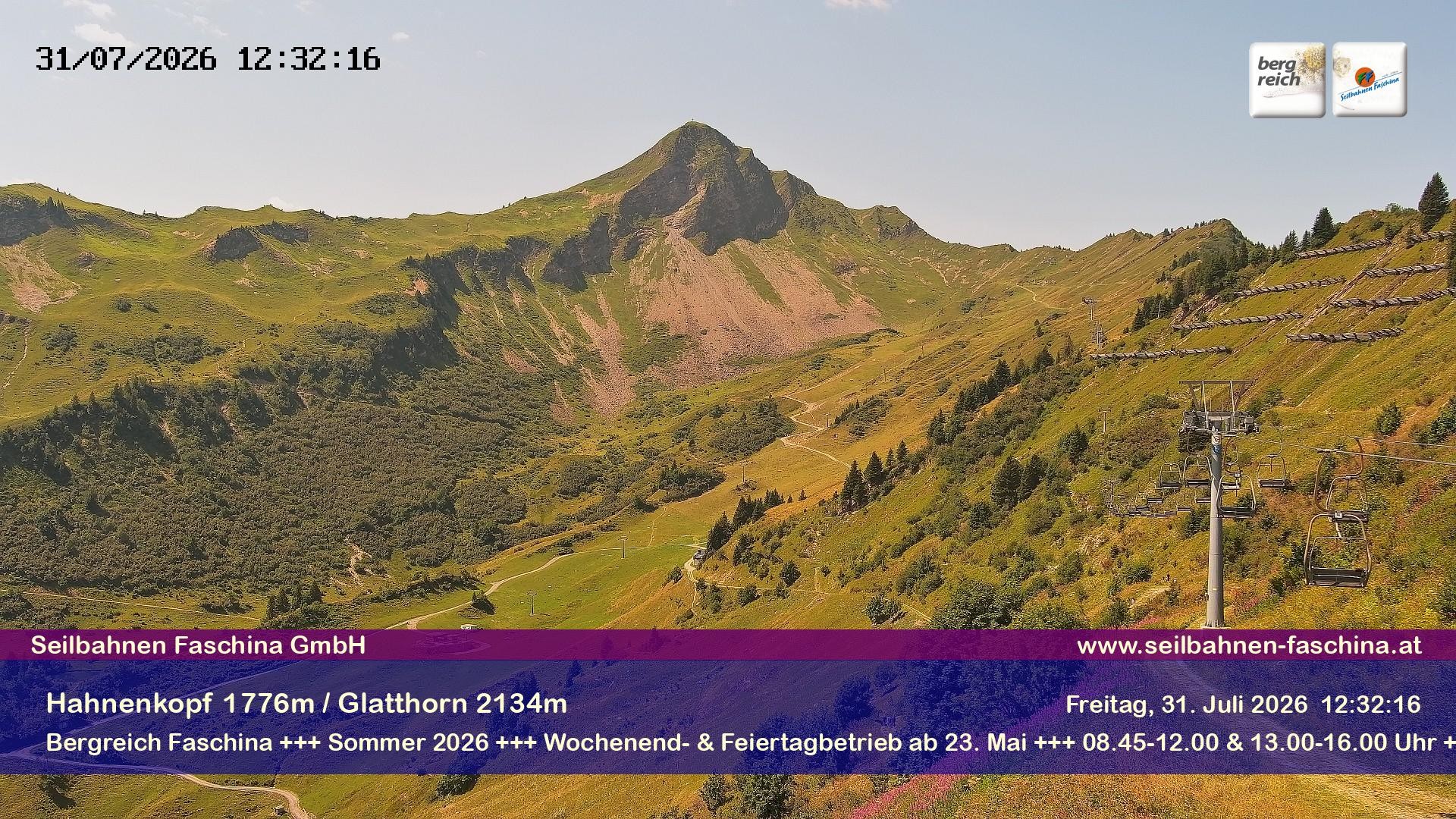 Archiv Foto Webcam Blick auf das Glatthorn, Faschina