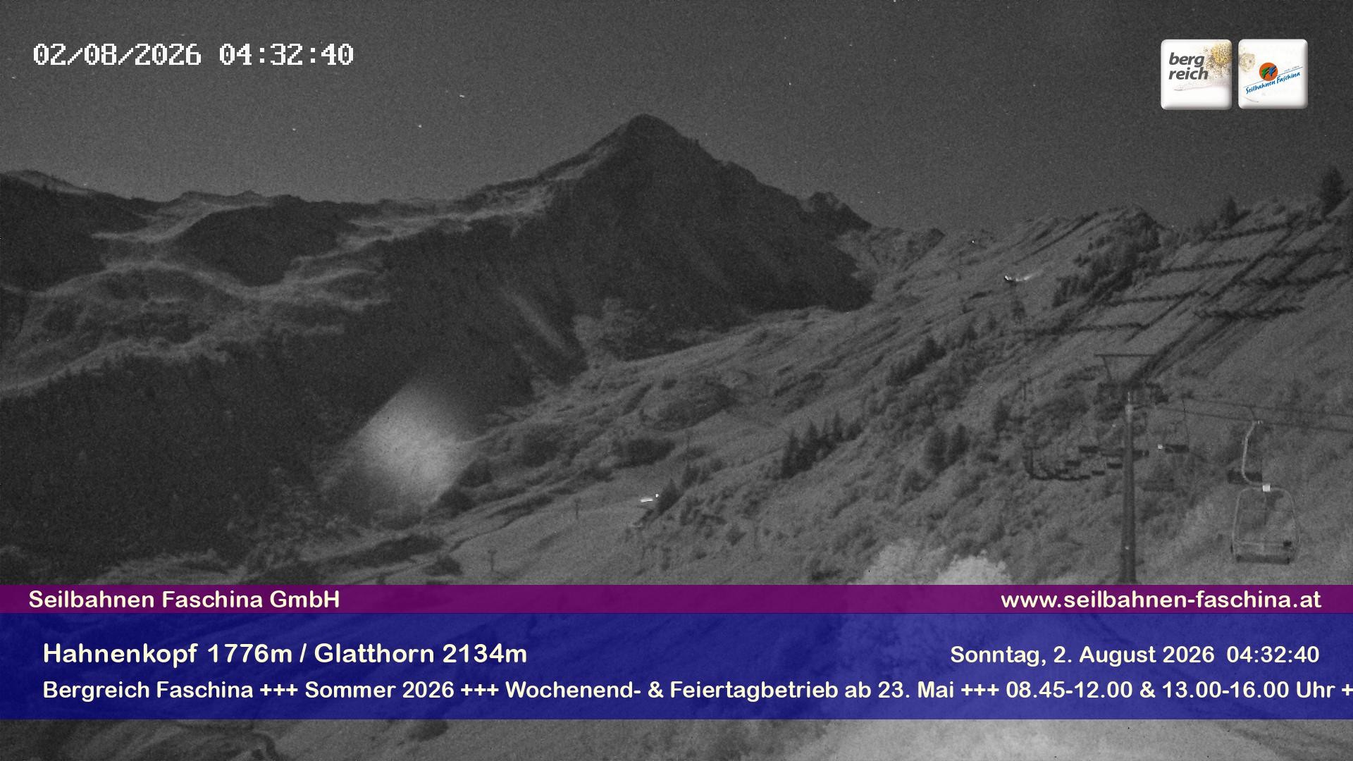 Archiv Foto Webcam Blick auf das Glatthorn, Faschina