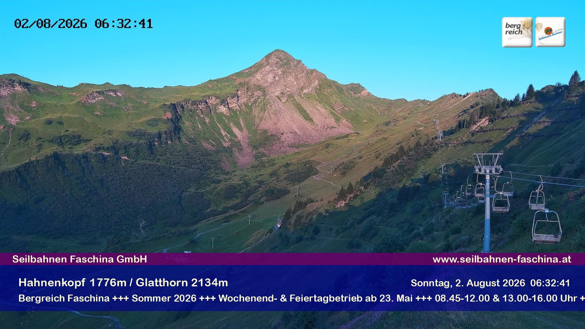 Archiv Foto Webcam Blick auf das Glatthorn, Faschina
