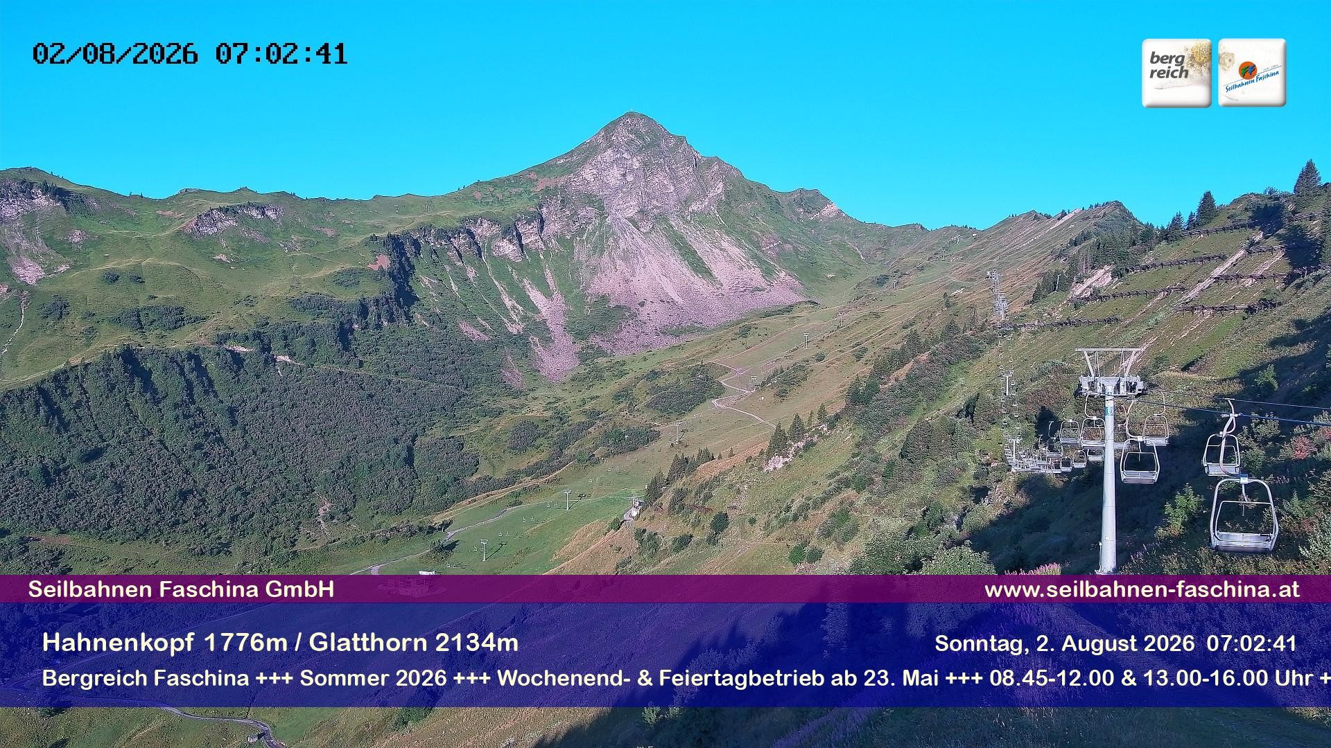 Archiv Foto Webcam Blick auf das Glatthorn, Faschina