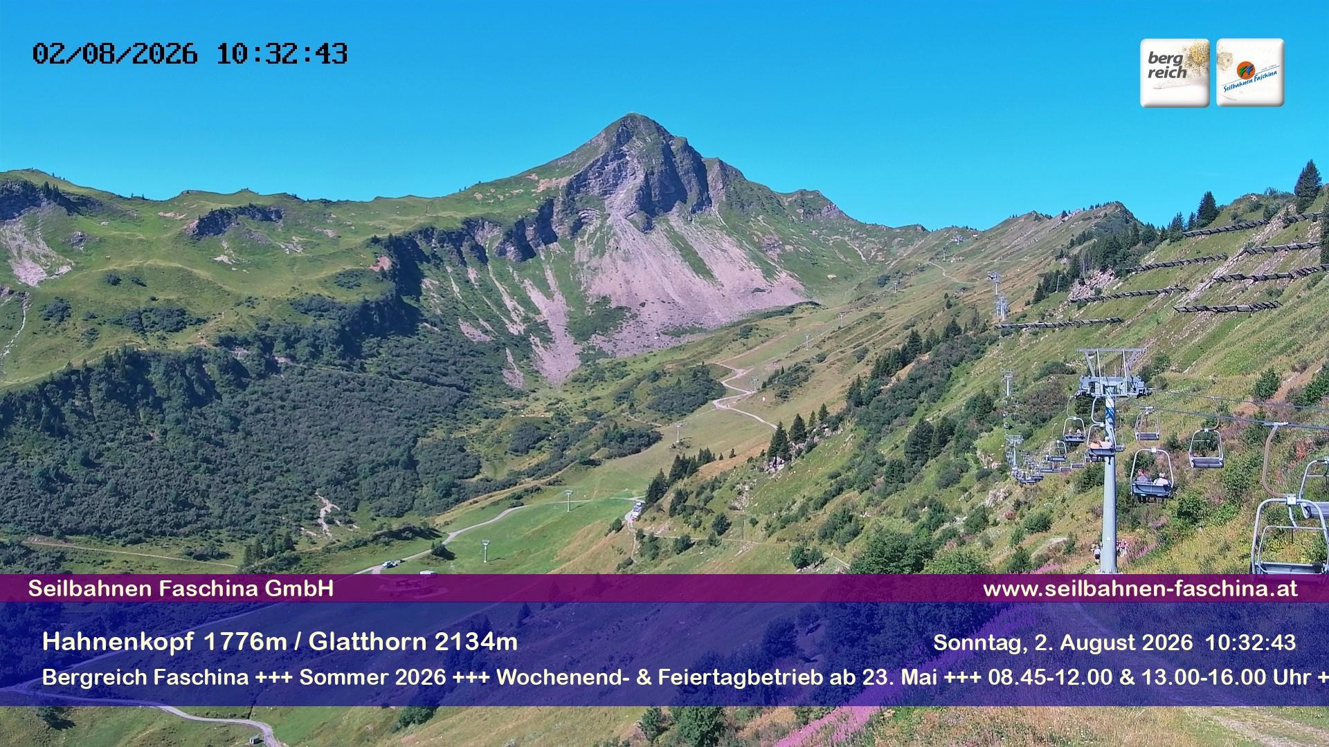 Archiv Foto Webcam Blick auf das Glatthorn, Faschina