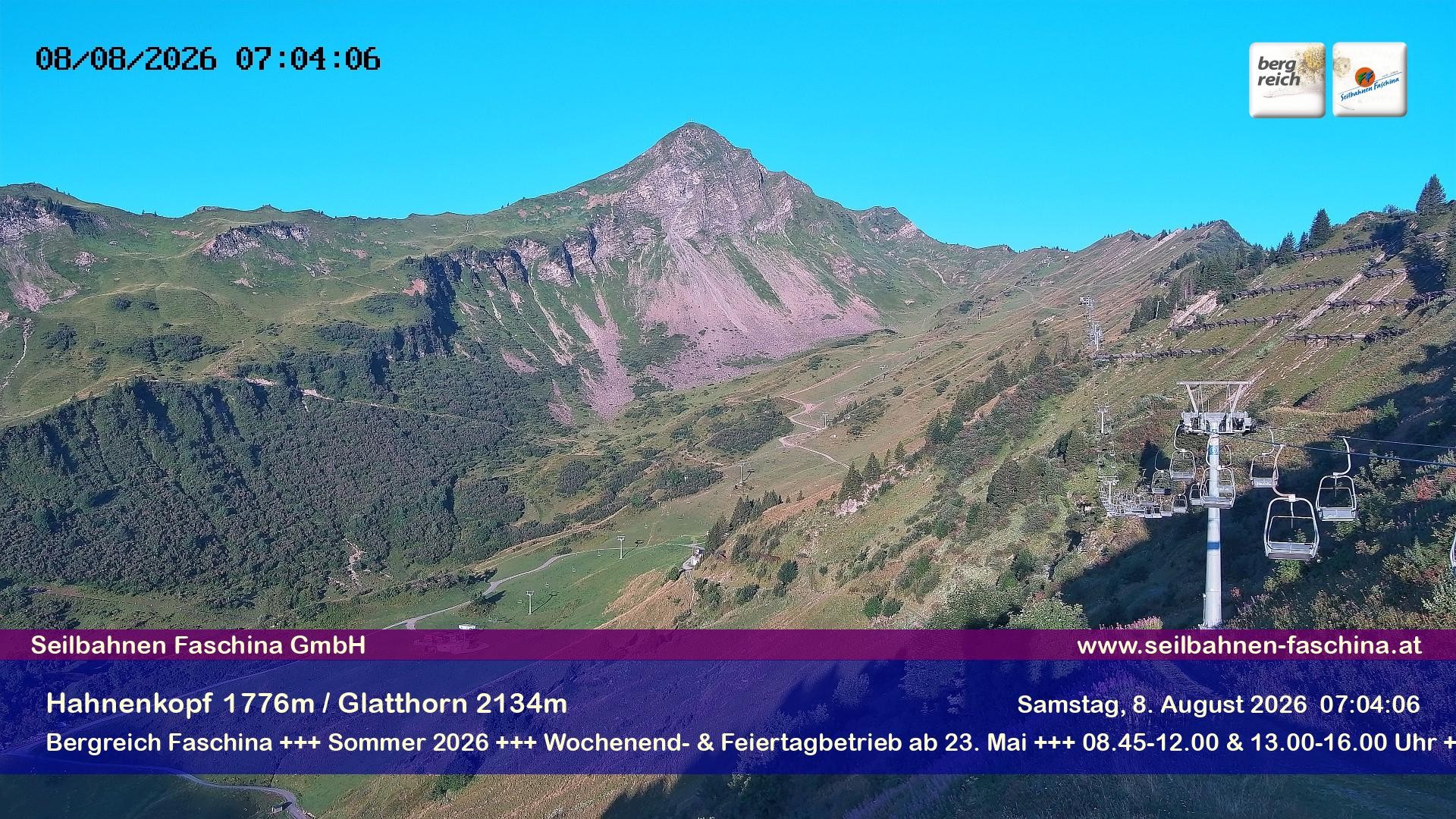 Archiv Foto Webcam Blick auf das Glatthorn, Faschina