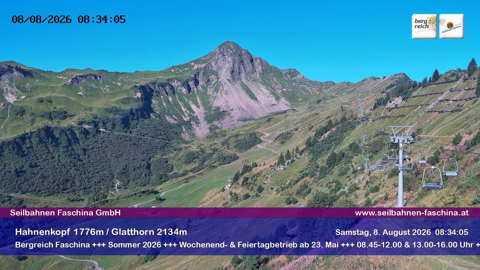 Archiv Foto Webcam Blick auf das Glatthorn, Faschina