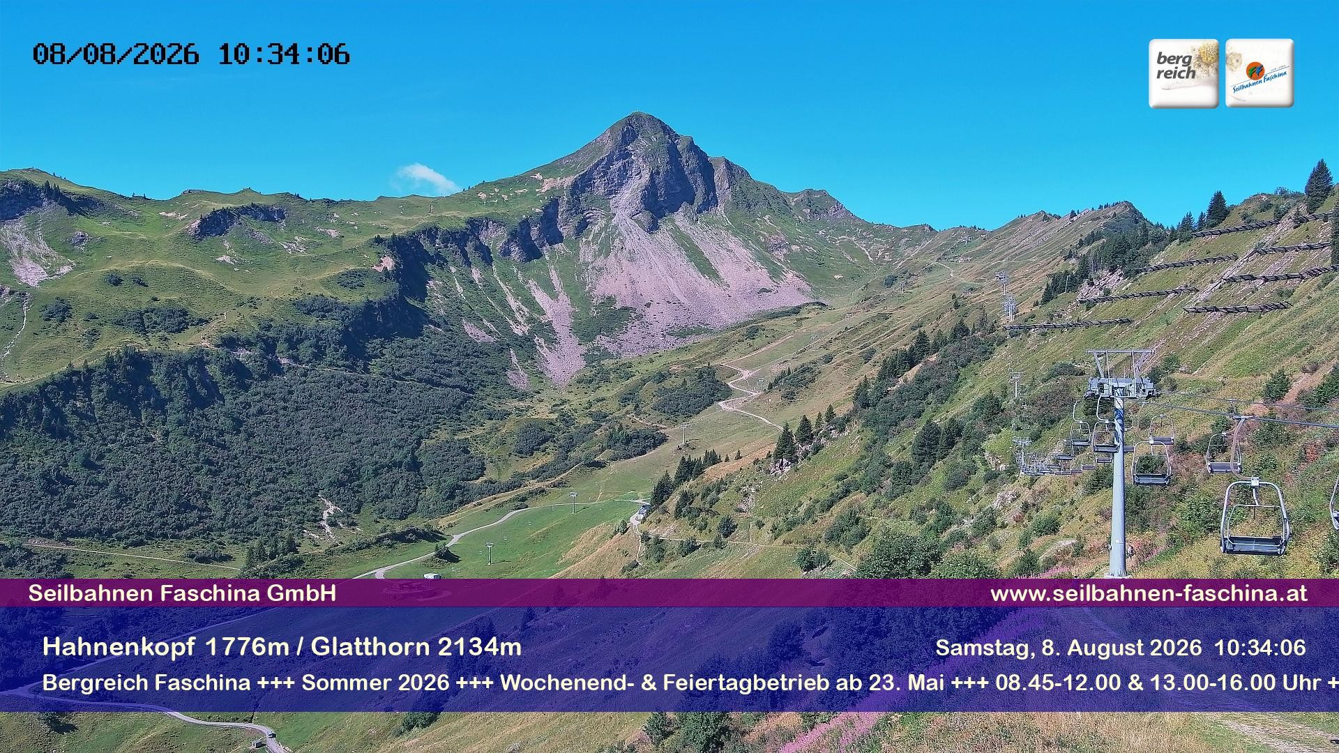 Archiv Foto Webcam Blick auf das Glatthorn, Faschina
