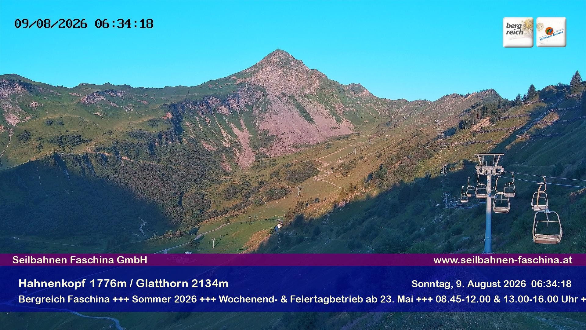 Archiv Foto Webcam Blick auf das Glatthorn, Faschina