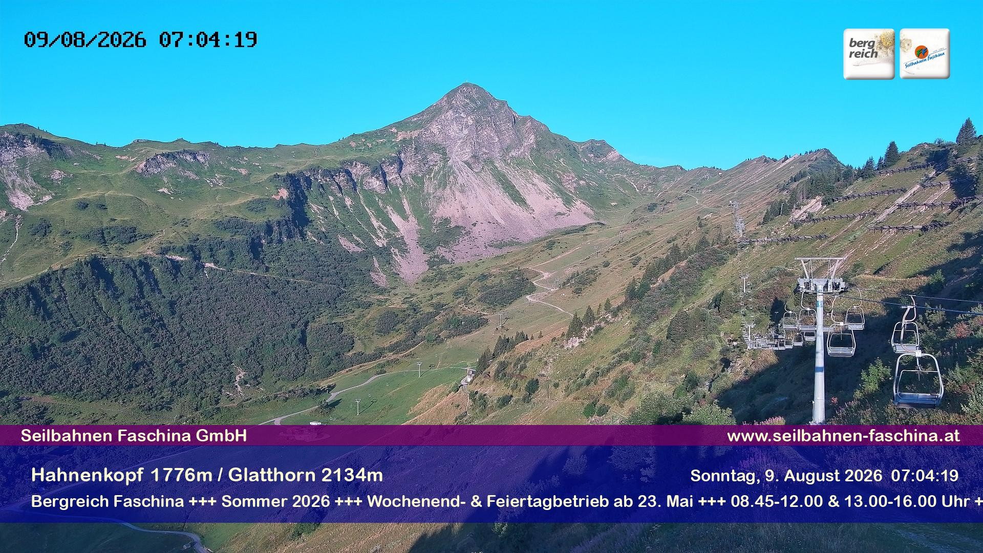 Archiv Foto Webcam Blick auf das Glatthorn, Faschina