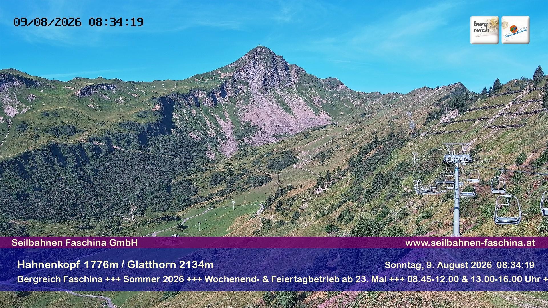 Archiv Foto Webcam Blick auf das Glatthorn, Faschina