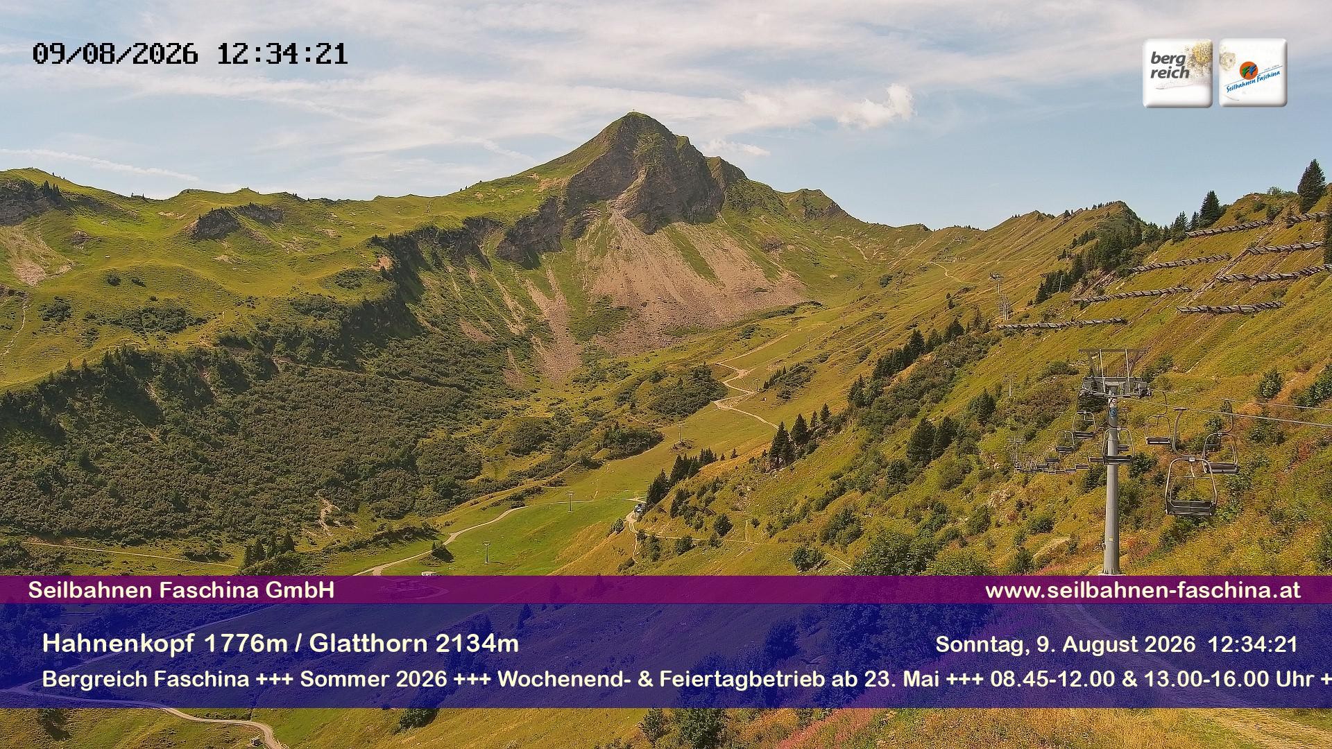 Archiv Foto Webcam Blick auf das Glatthorn, Faschina