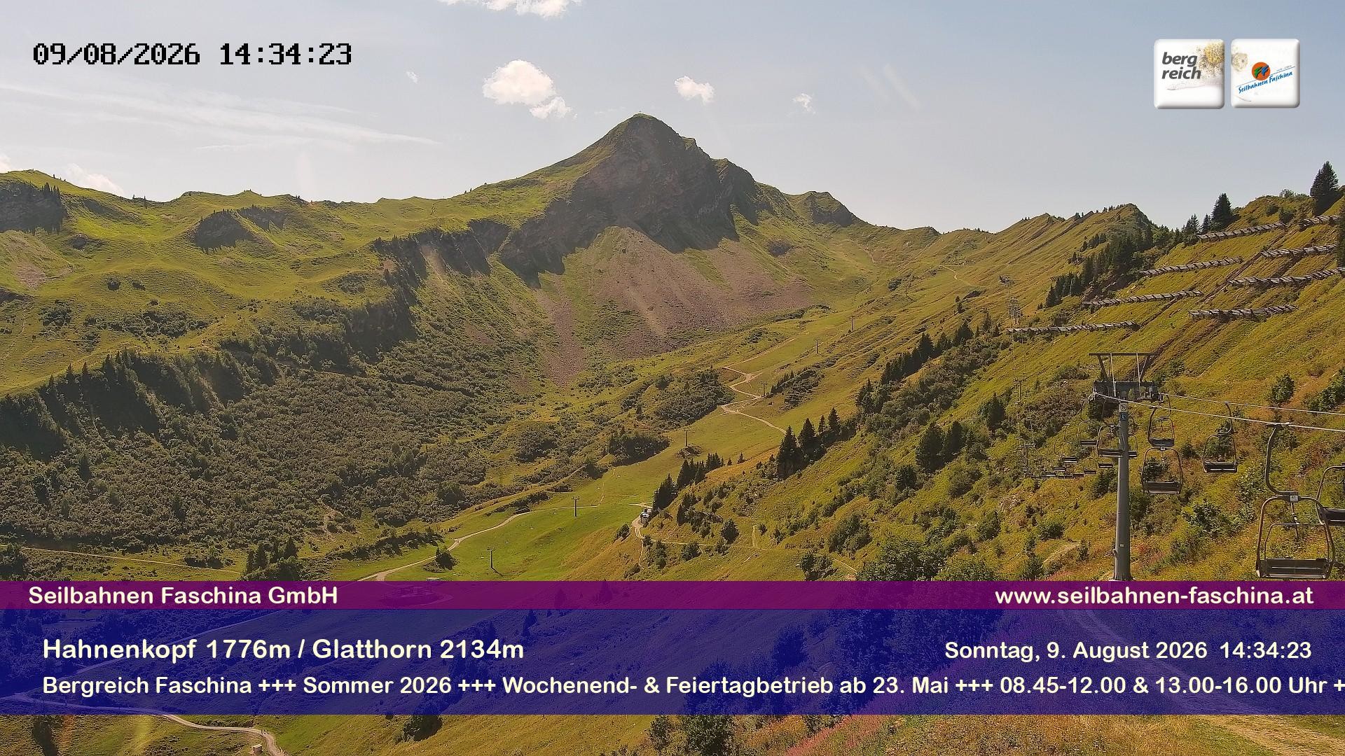 Archiv Foto Webcam Blick auf das Glatthorn, Faschina
