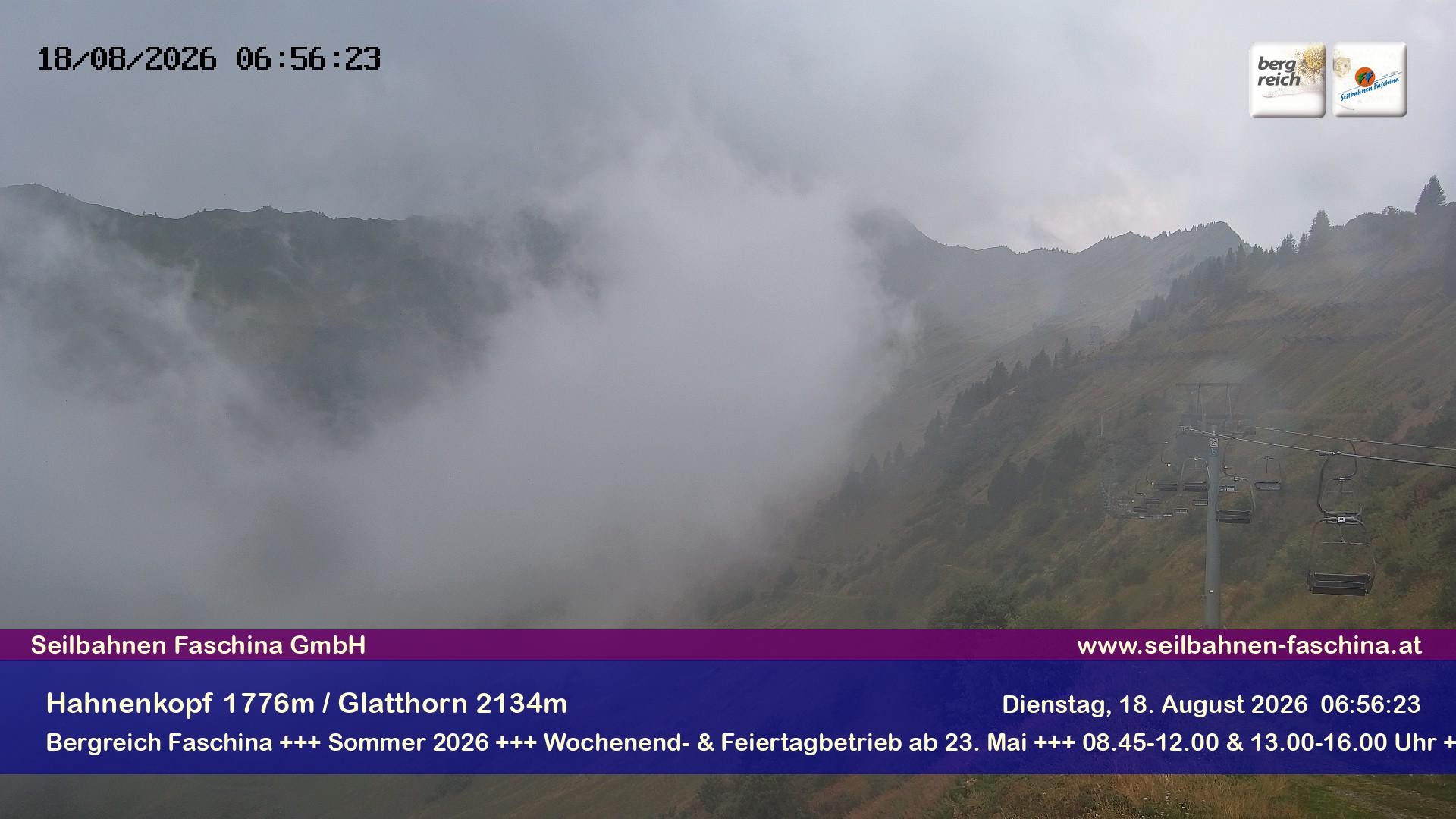 Archiv Foto Webcam Blick auf das Glatthorn, Faschina