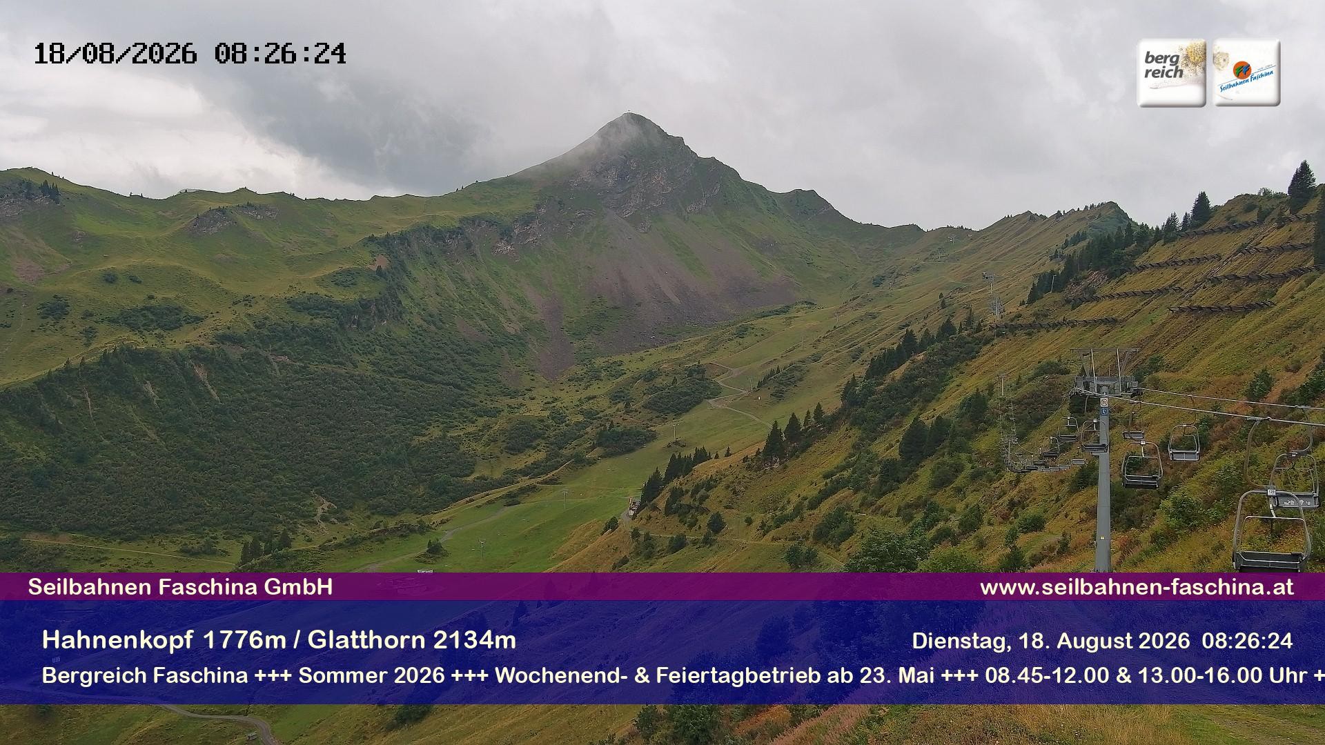 Archiv Foto Webcam Blick auf das Glatthorn, Faschina